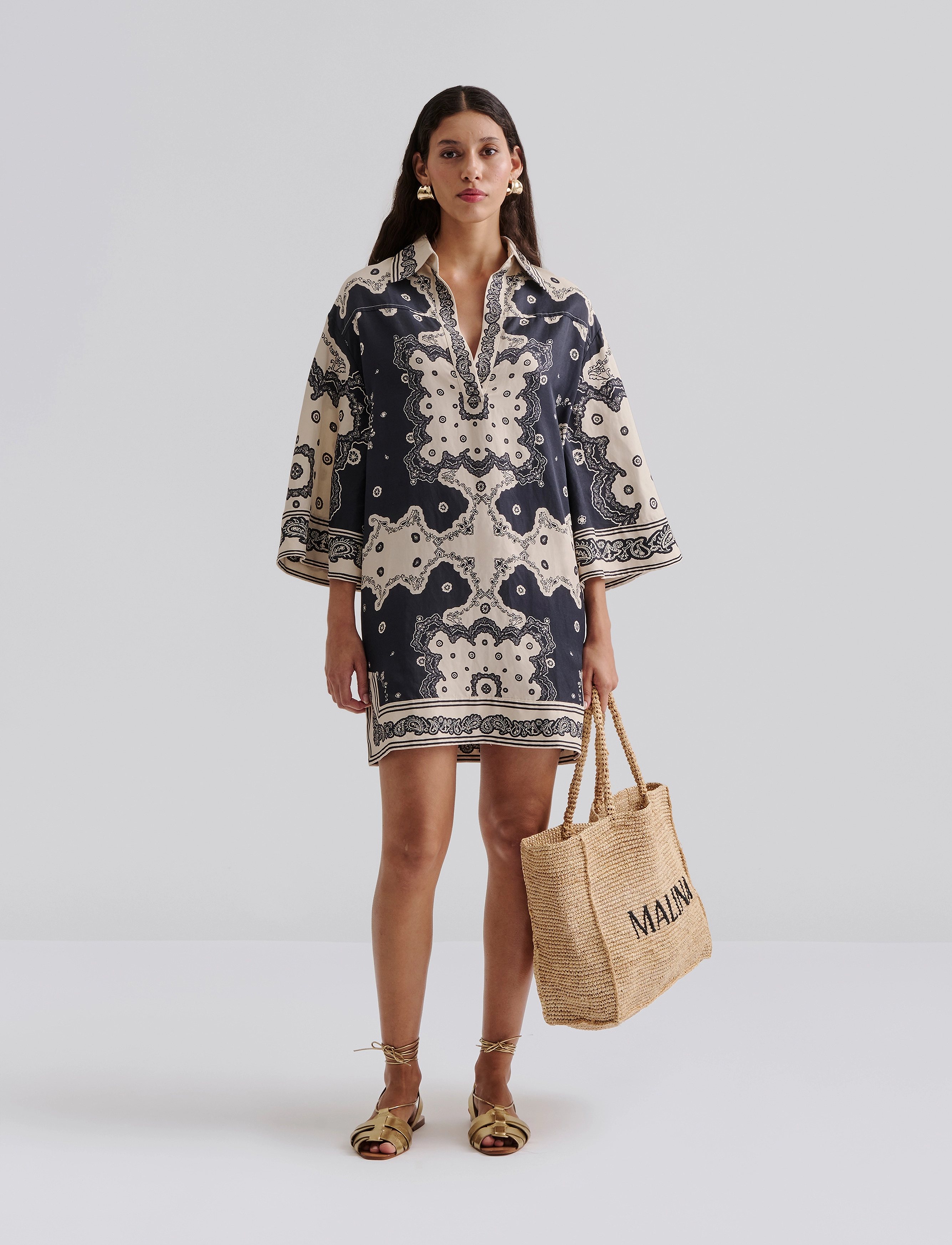 Malina Imogen tunic Mini dress - Riided - BANDANA / navy