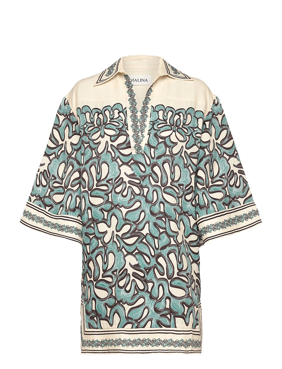 Malina - Imogen Tunic Mini Dress - hemdkleider - ocean corals - 1