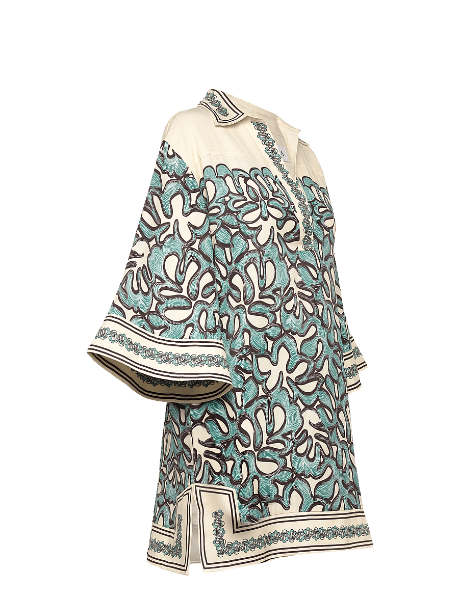 Malina - Imogen Tunic Mini Dress - hemdkleider - ocean corals - 4
