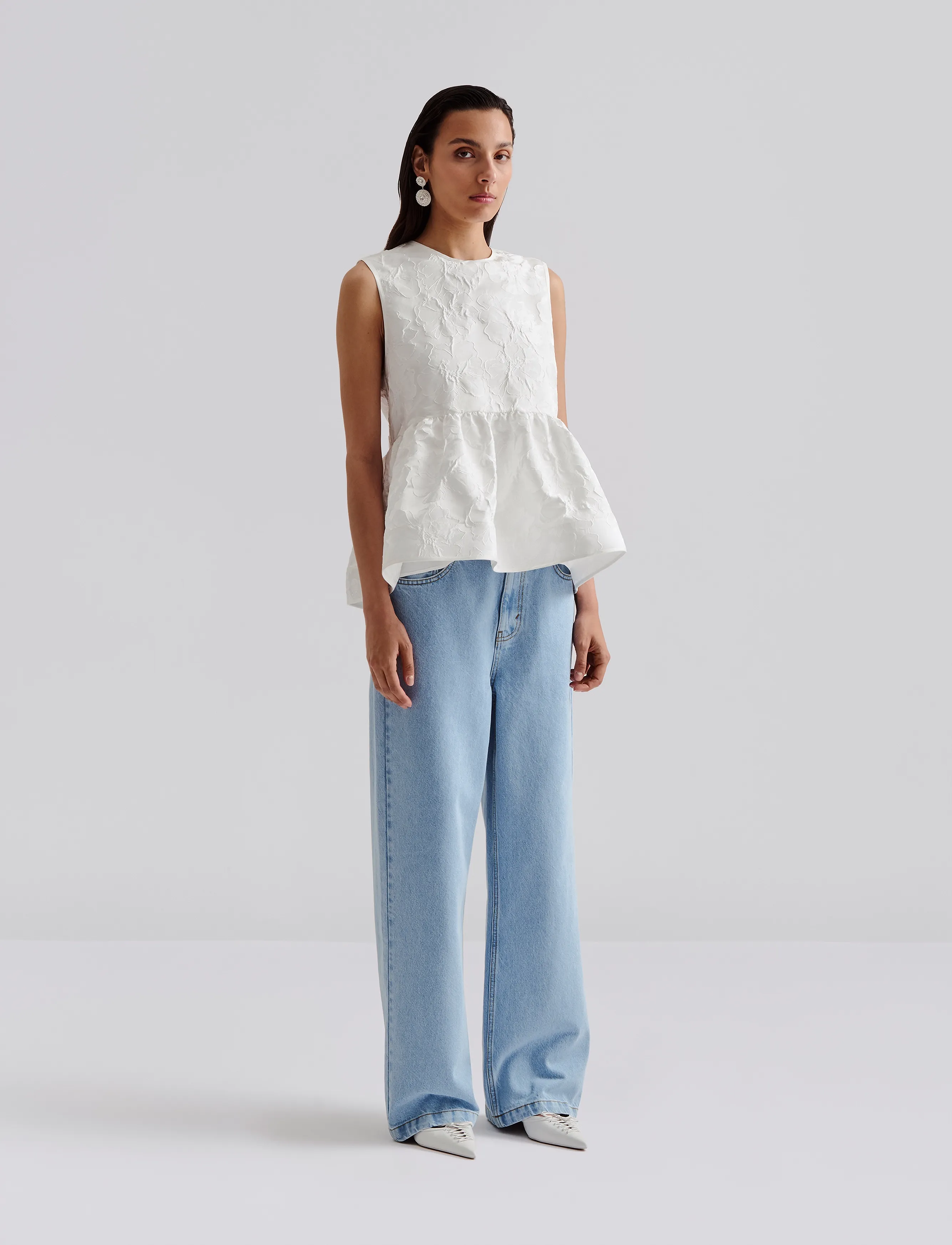 Malina Gianna Oversized Blouse, 40, White, Designere > Party Overdele, Dame