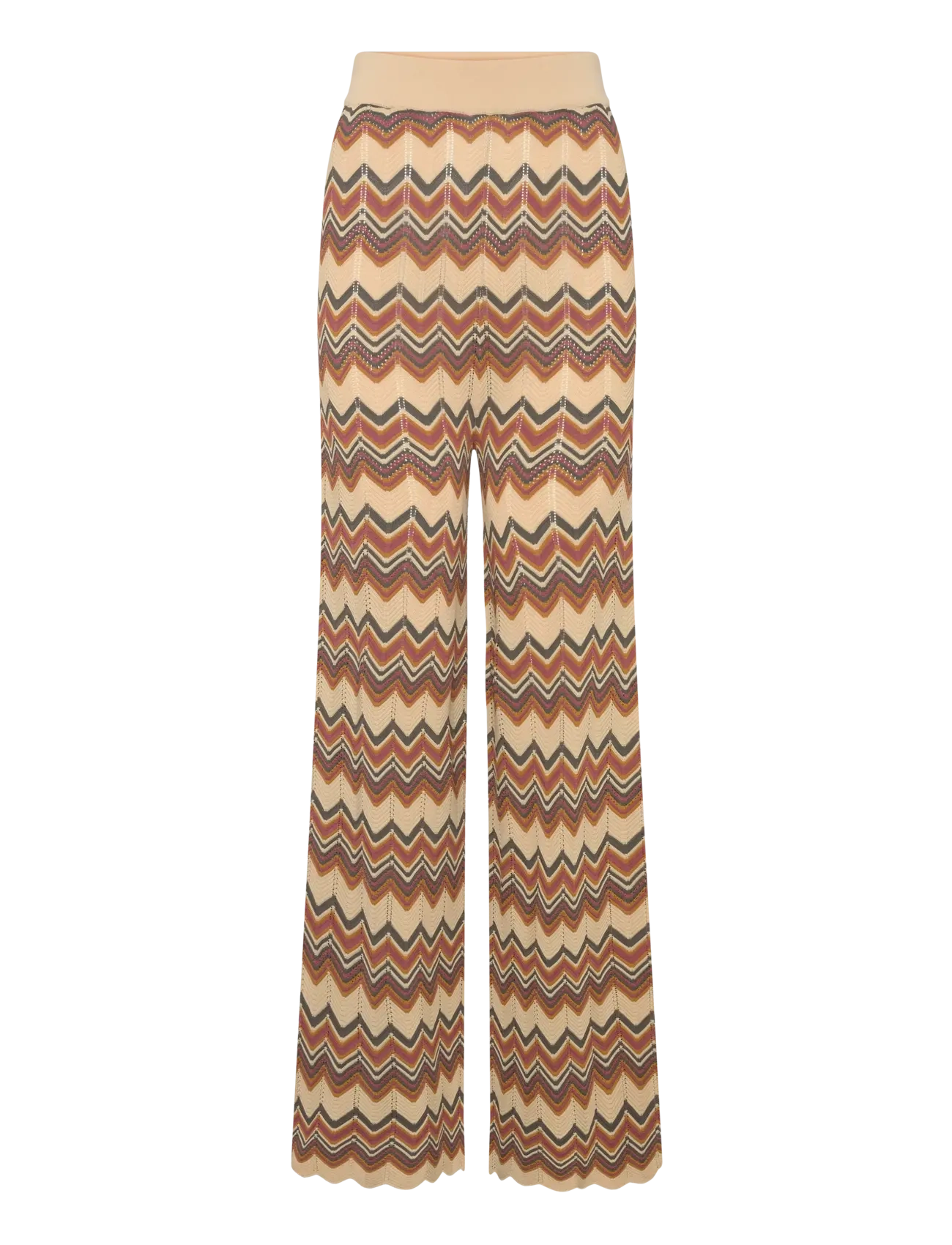 MALINA Ditte Flared Strick Hosen Beige - S - Damen
