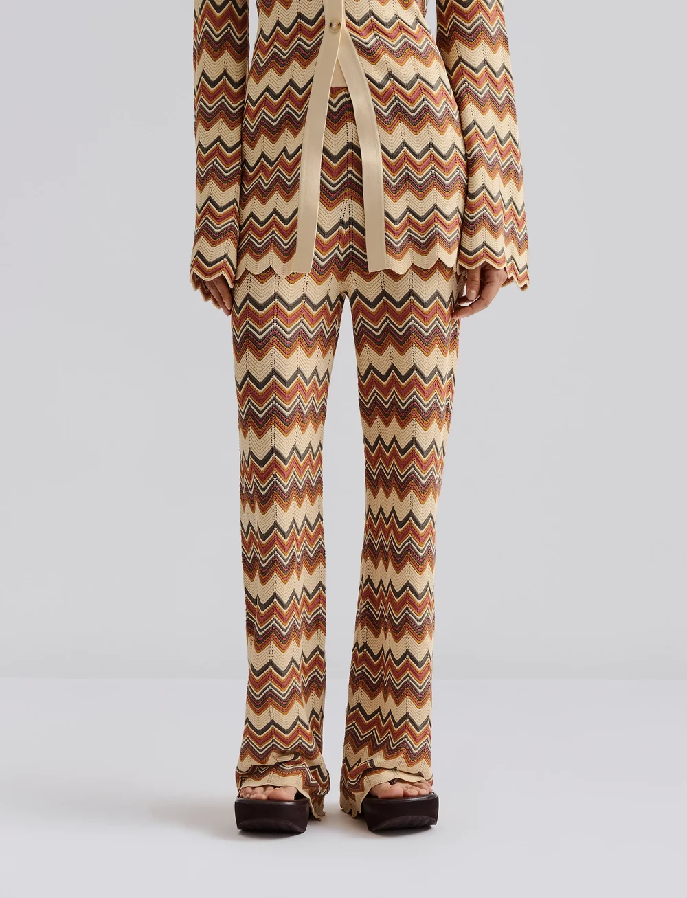 Malina - Ditte flared knitted pants - muotitrendit - multi - 0