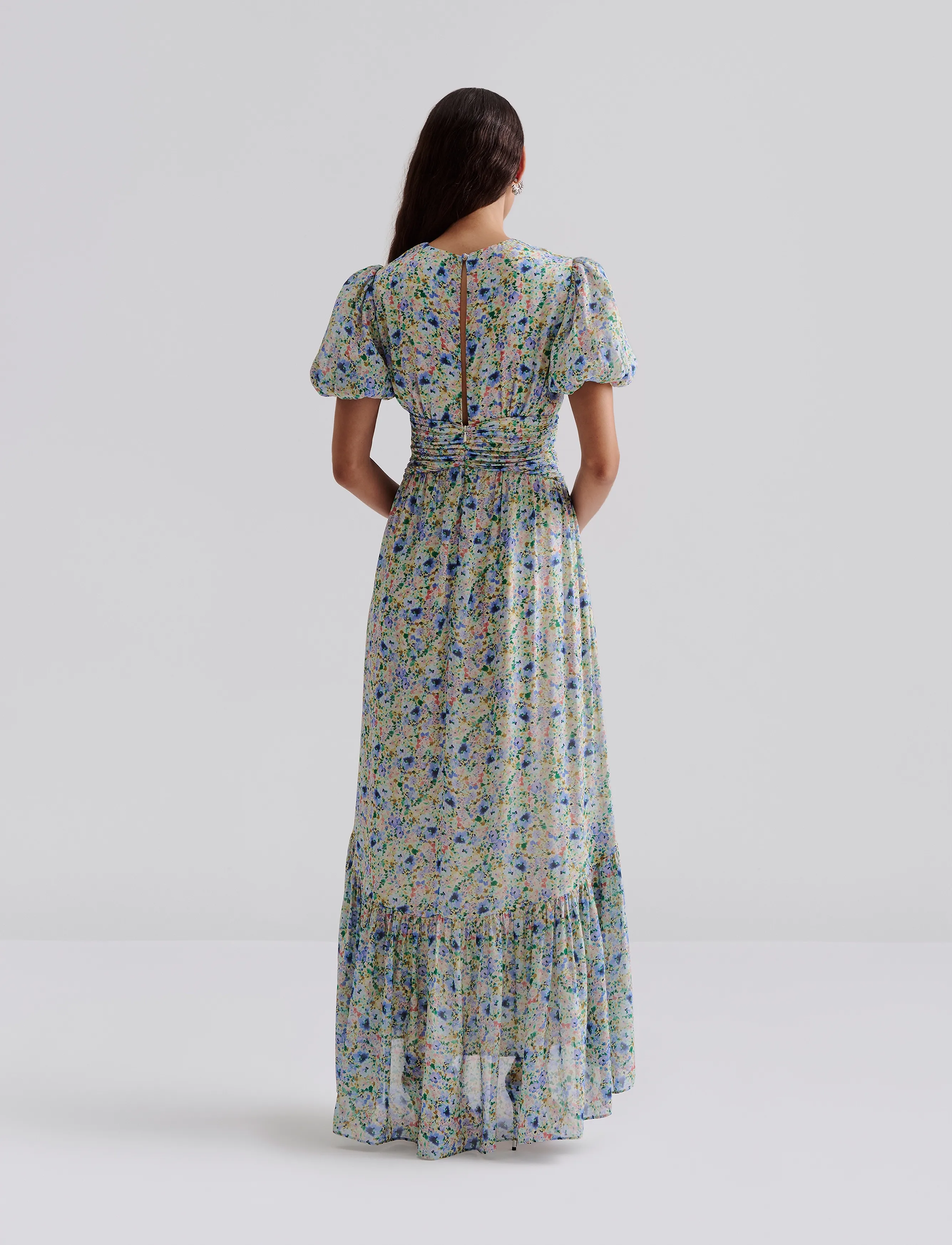 Malina - Beatrice short sleeve maxi dress - ditsy - 3