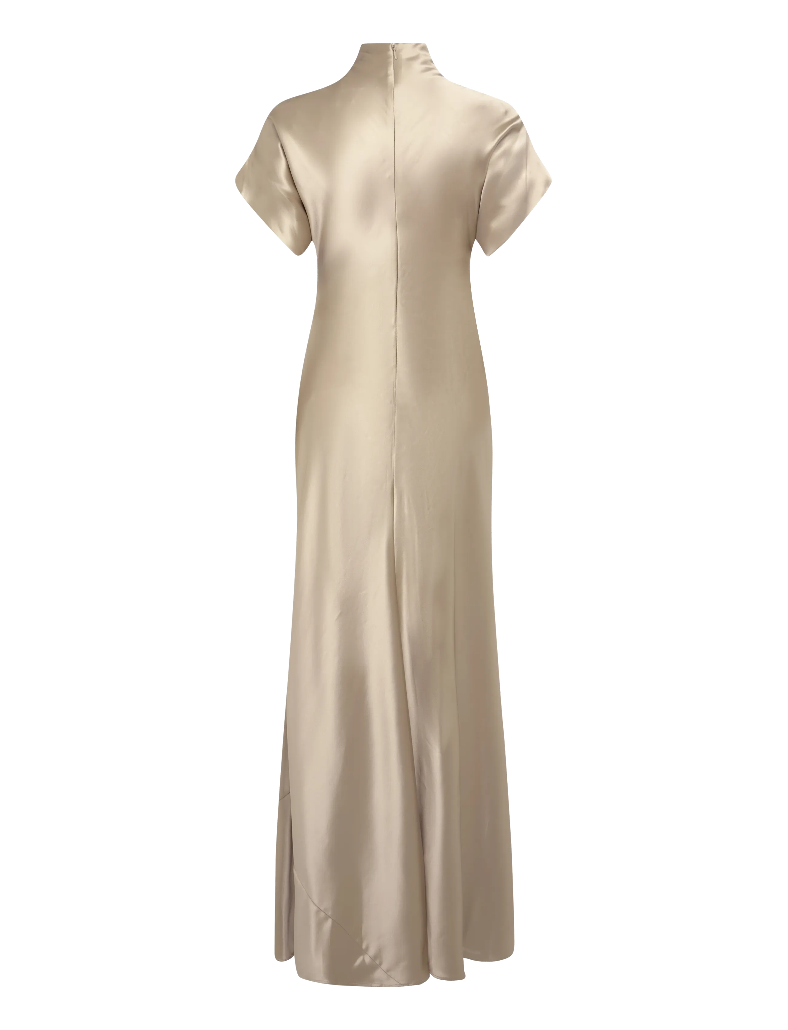 Malina - Alivia Short Sleeve Satin Maxi dress - champagne - 1