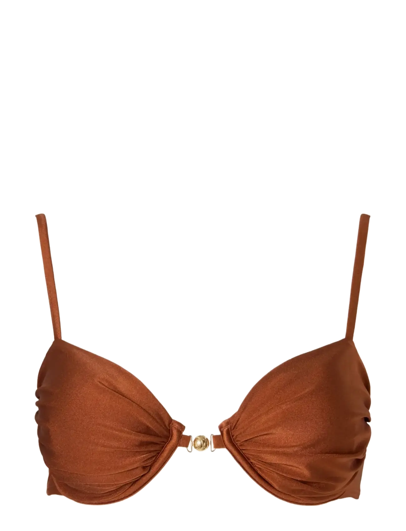 MALINA Tovere Draped Bikini Oberteil Braun - S - Damen