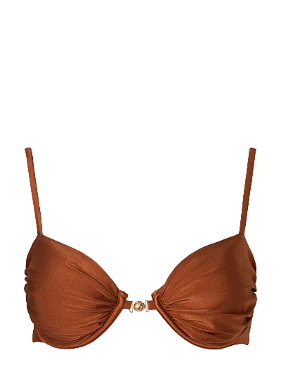 Malina Tovere Draped Bikini Top - Bikini Tops - RUST / brown