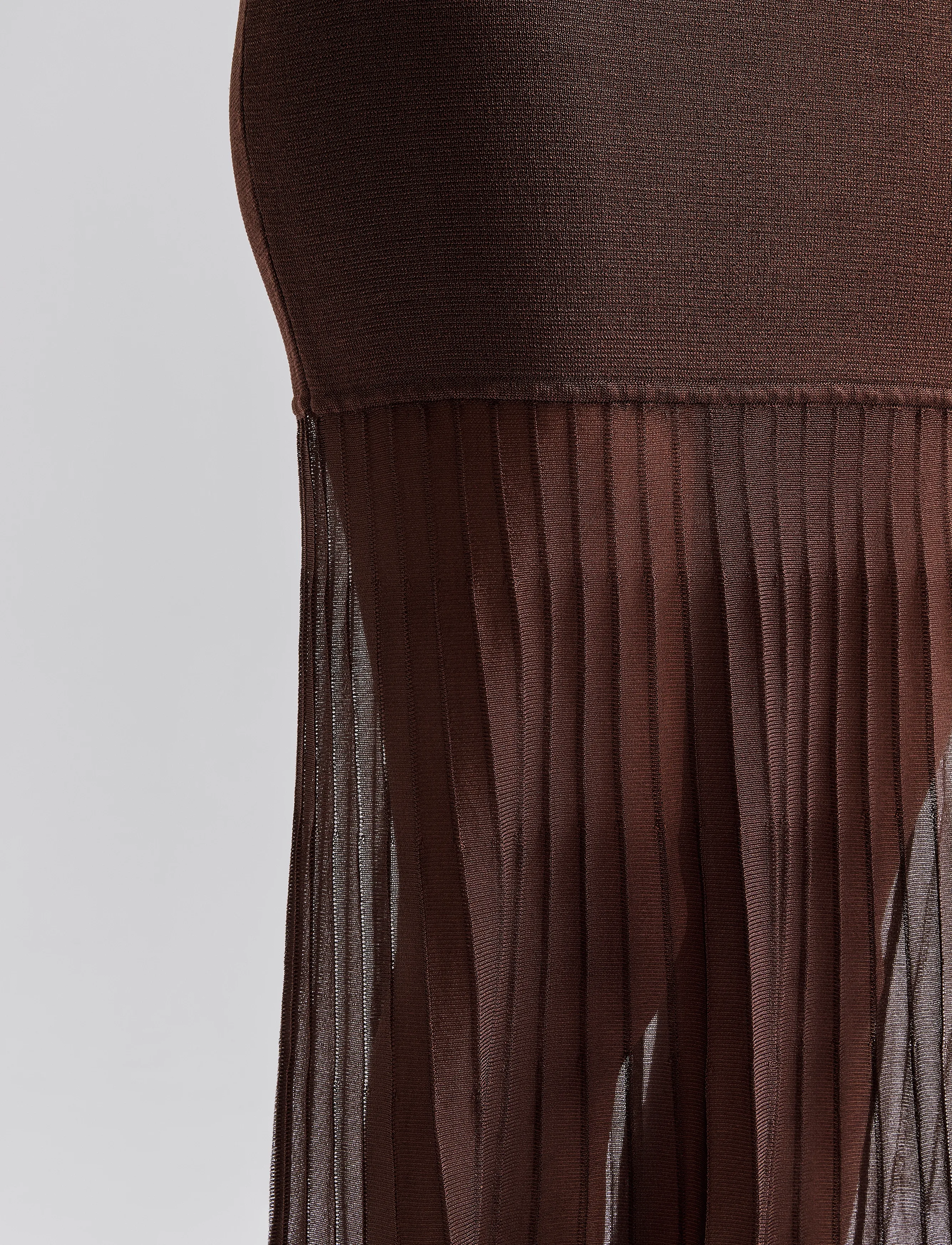 Malina - Isola Drop Waist Sheer Knitted Dress - knitted dresses - chocolate - 4