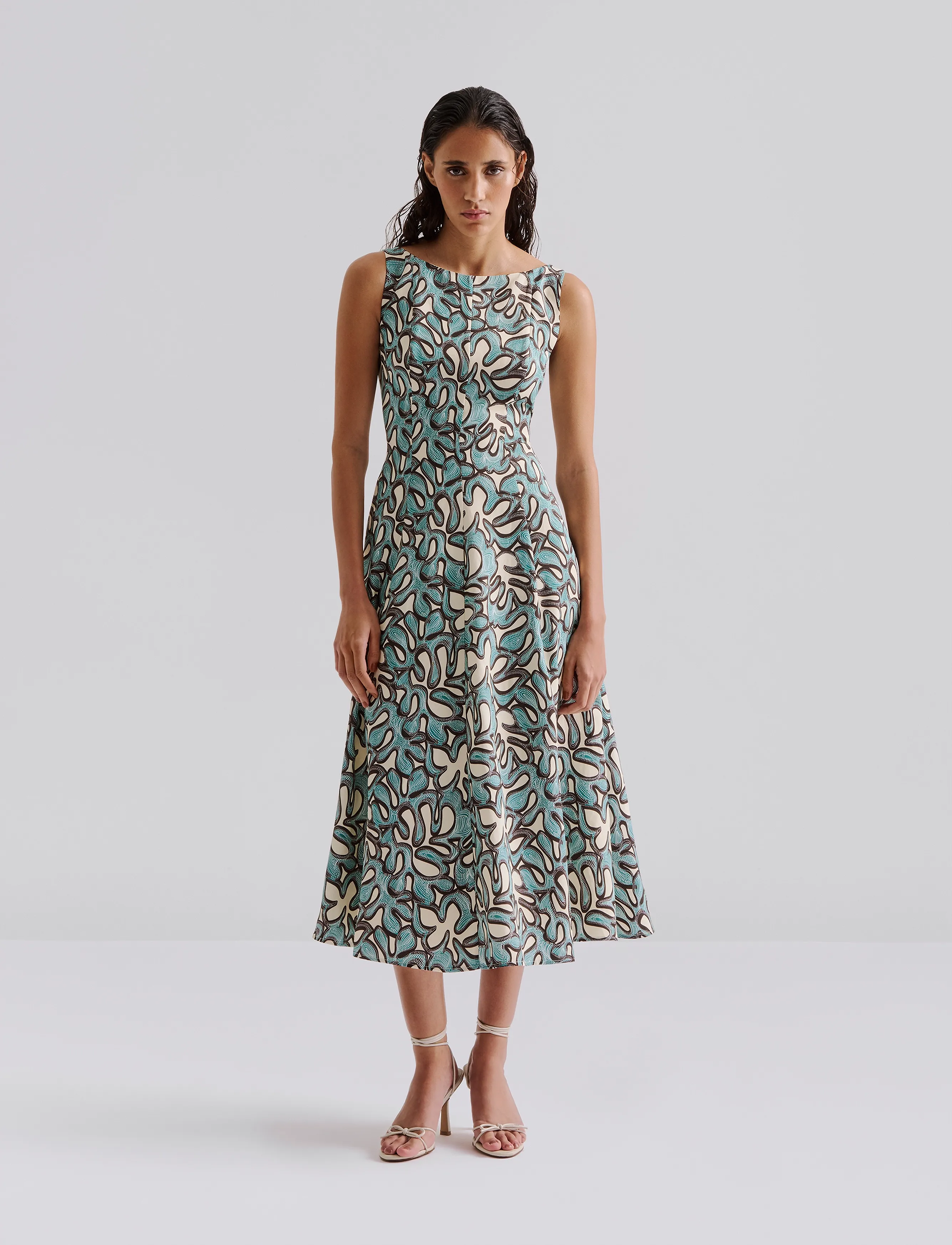 Malina Xenia Panel Midi Dress - Midi kjoler - OCEAN CORALS / navy