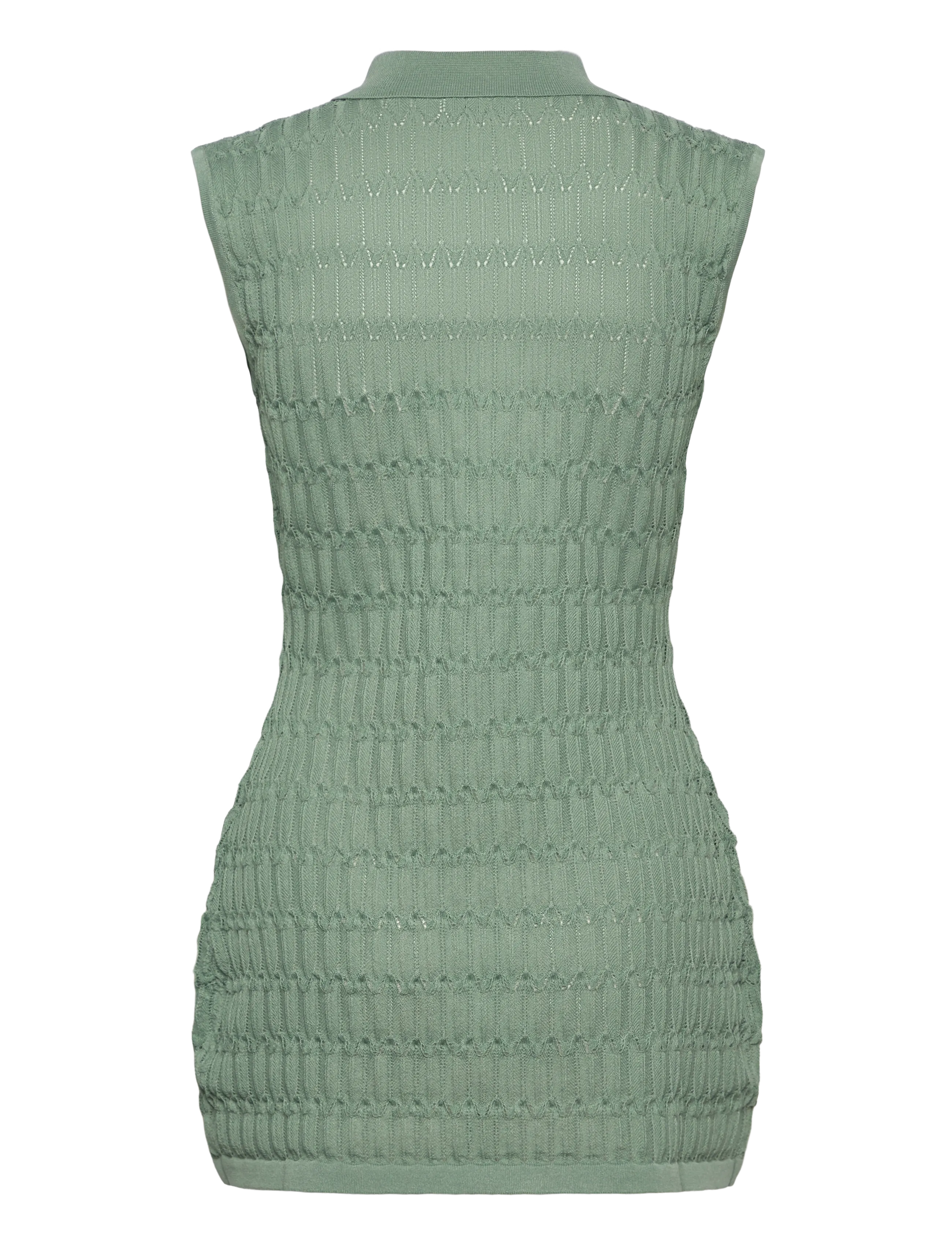Malina - Hele Long Structure Knitted Vest - stickade västar - sage - 2