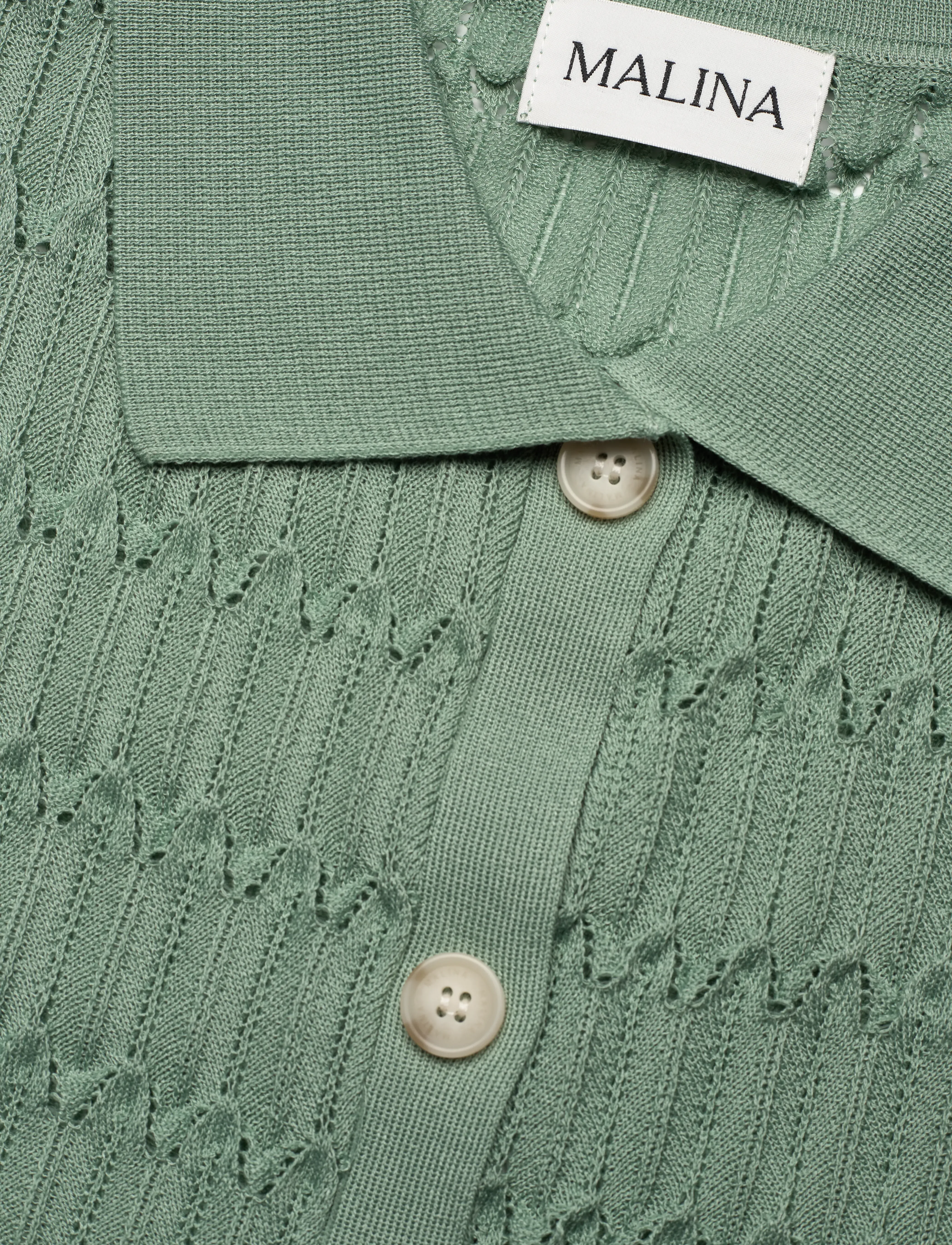 Malina - Hele Long Structure Knitted Vest - stickade västar - sage - 5