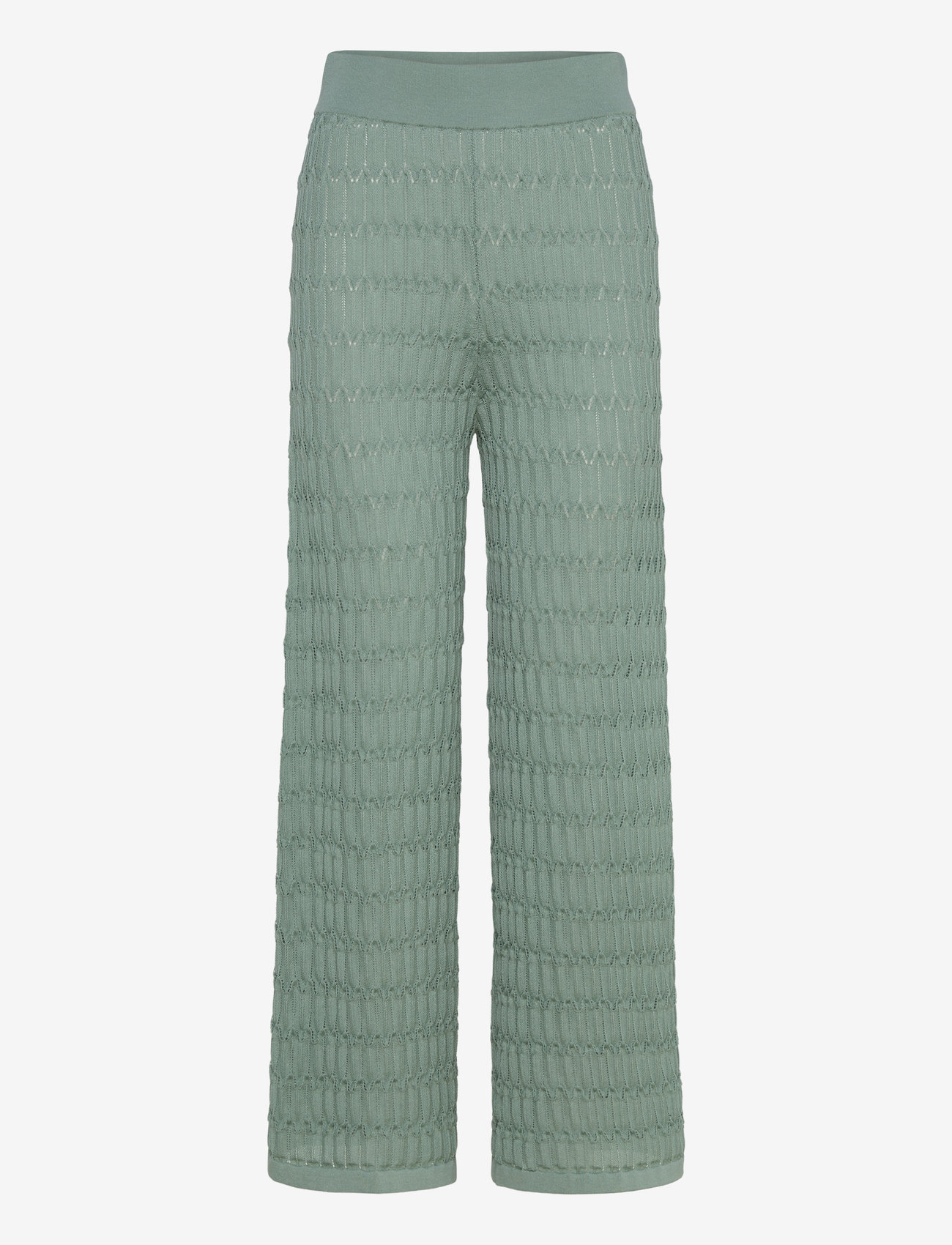 Malina - Martina Wide Structure Knitted Pants - straight leg hosen - sage - 1