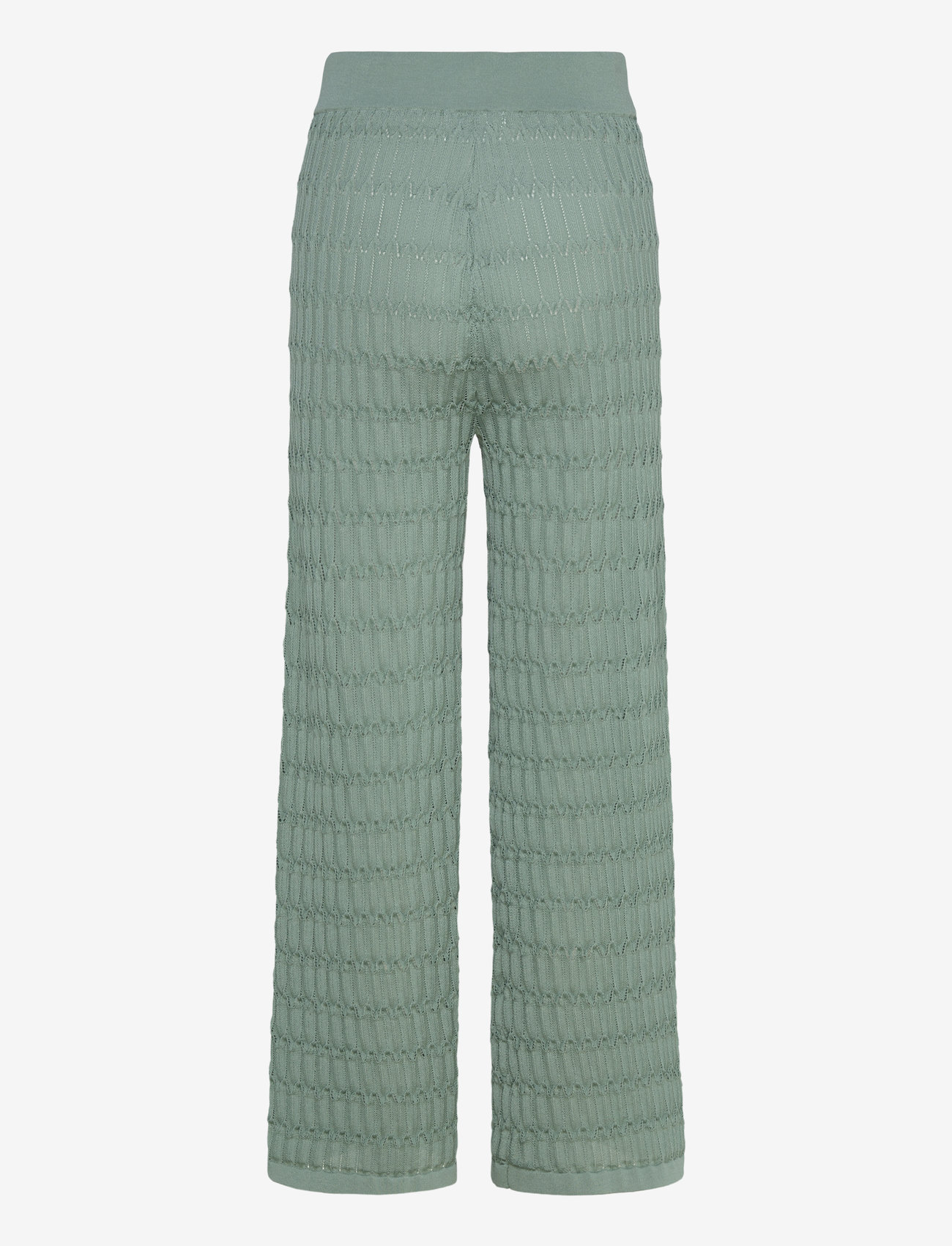 Malina - Martina Wide Structure Knitted Pants - straight leg hosen - sage - 2