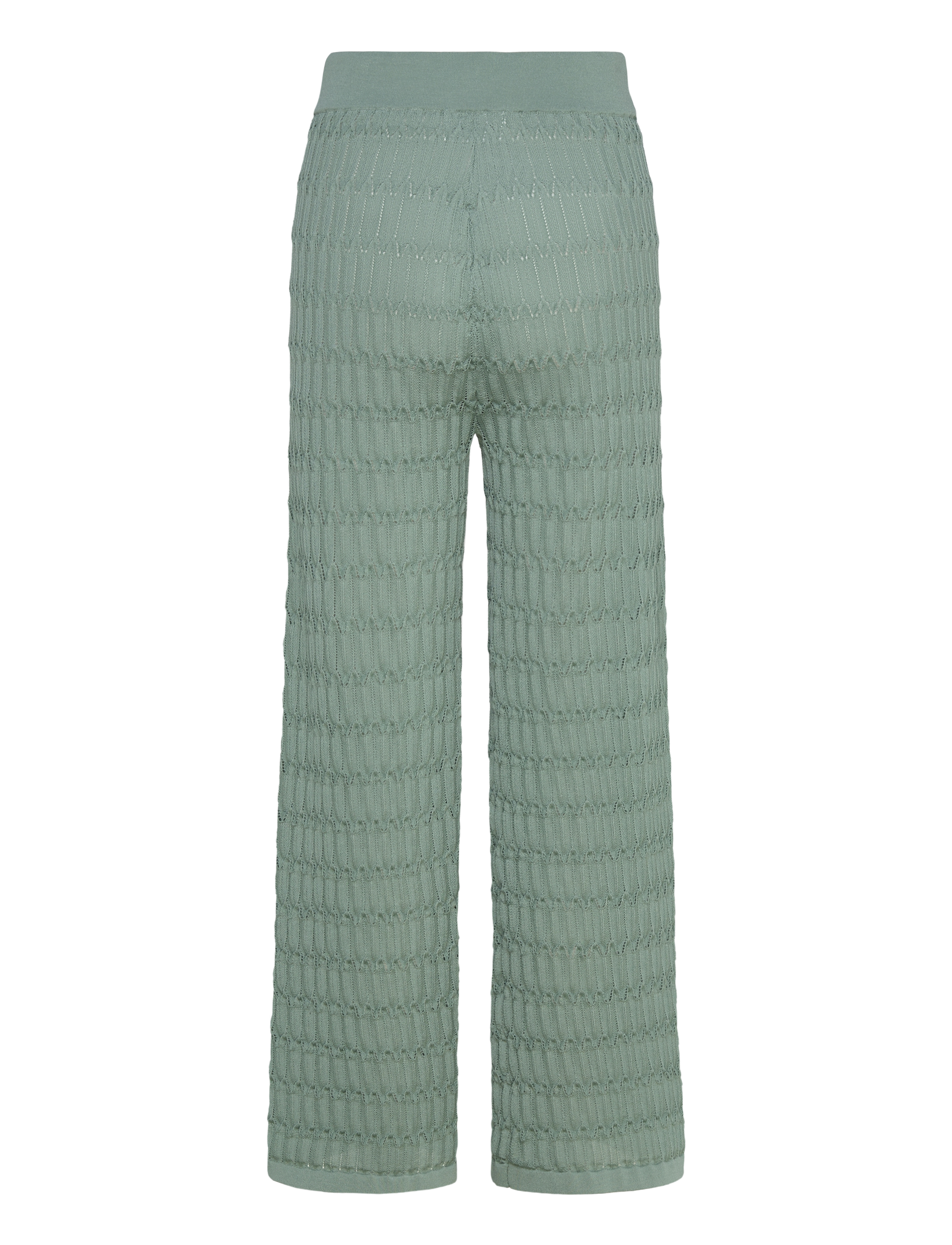 Malina - Martina Wide Structure Knitted Pants - straight leg trousers - sage - 2
