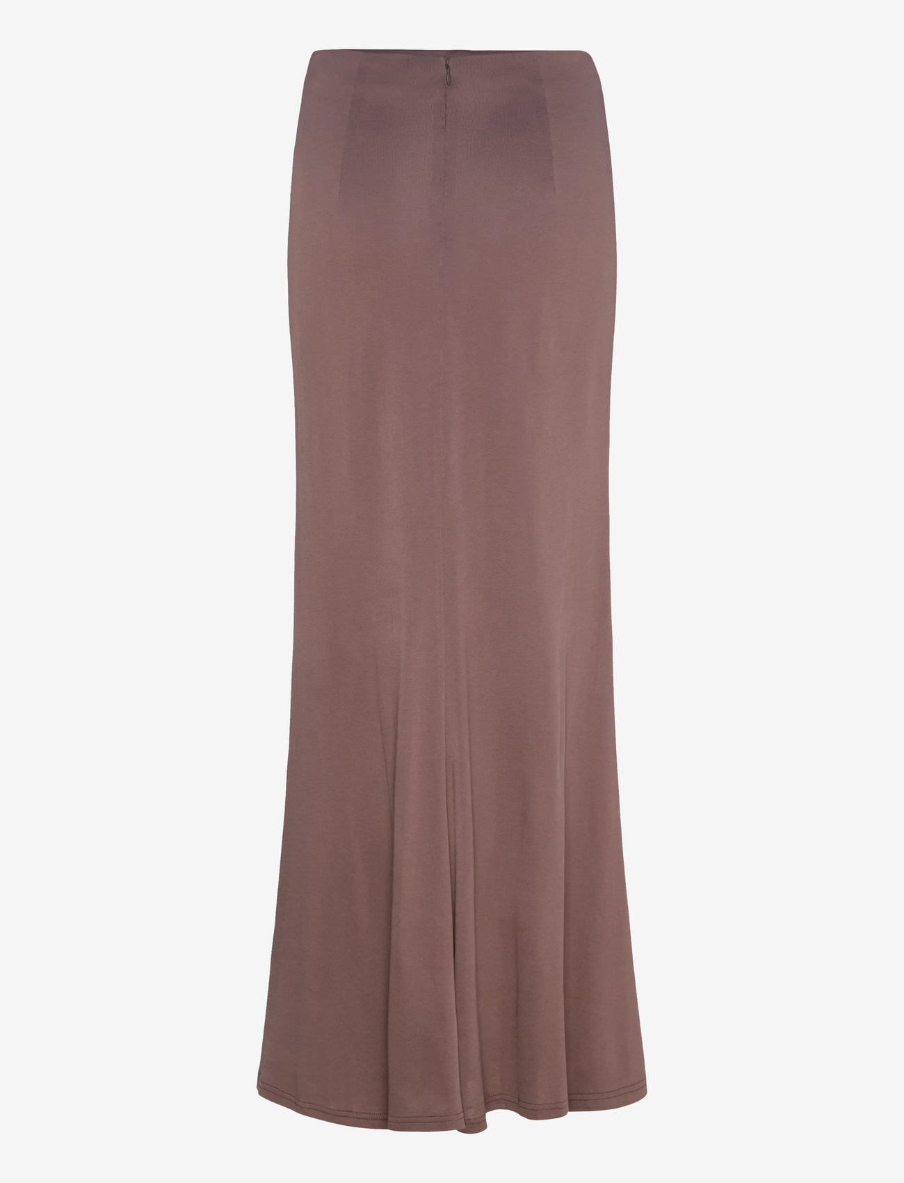 Malina - Majori Ruched Jersey Maxi Skirt - satinnederdele - chocolate - 2