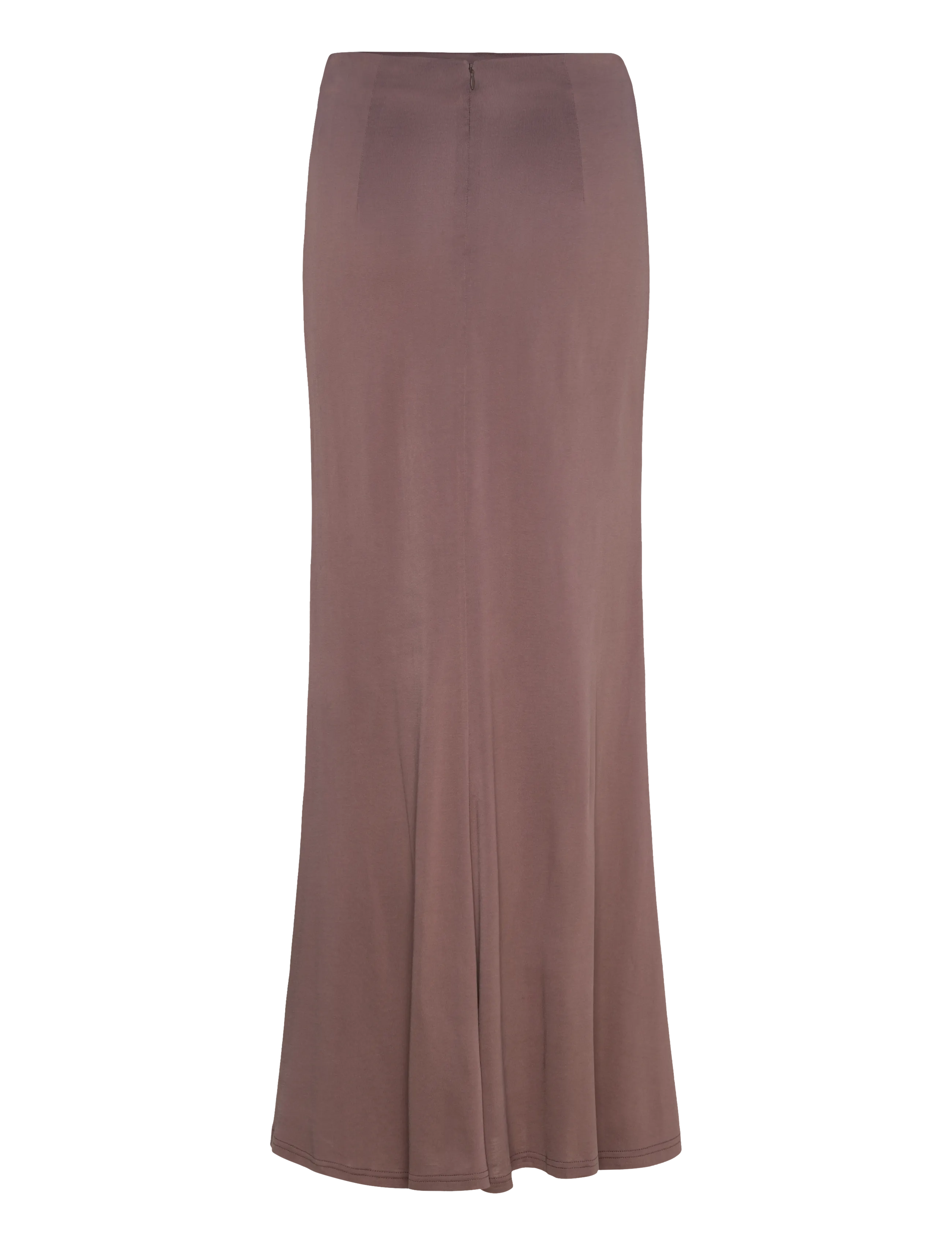 Malina - Majori Ruched Jersey Maxi Skirt - satin skirts - chocolate - 2