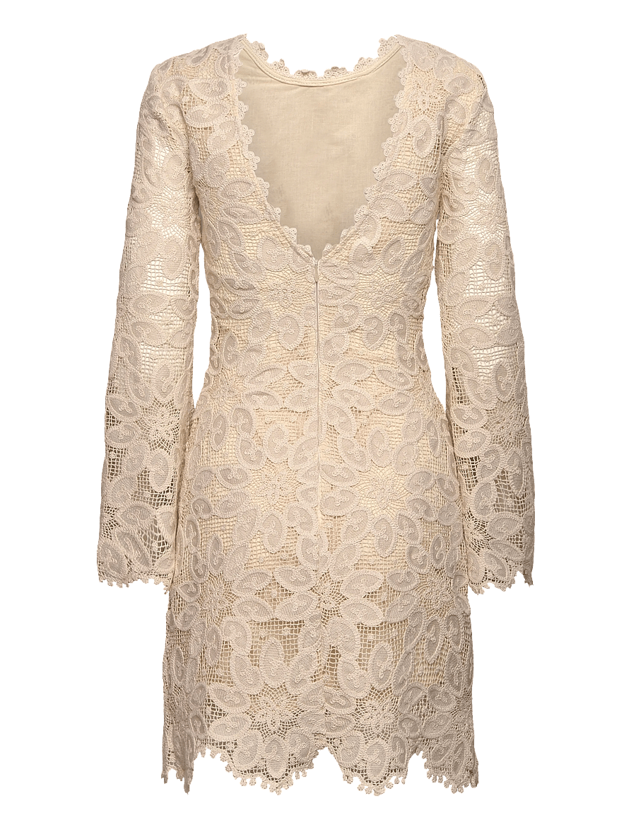 Malina - Imani Guipure Lace Mini Dress - spitzenkleider - sand - 2