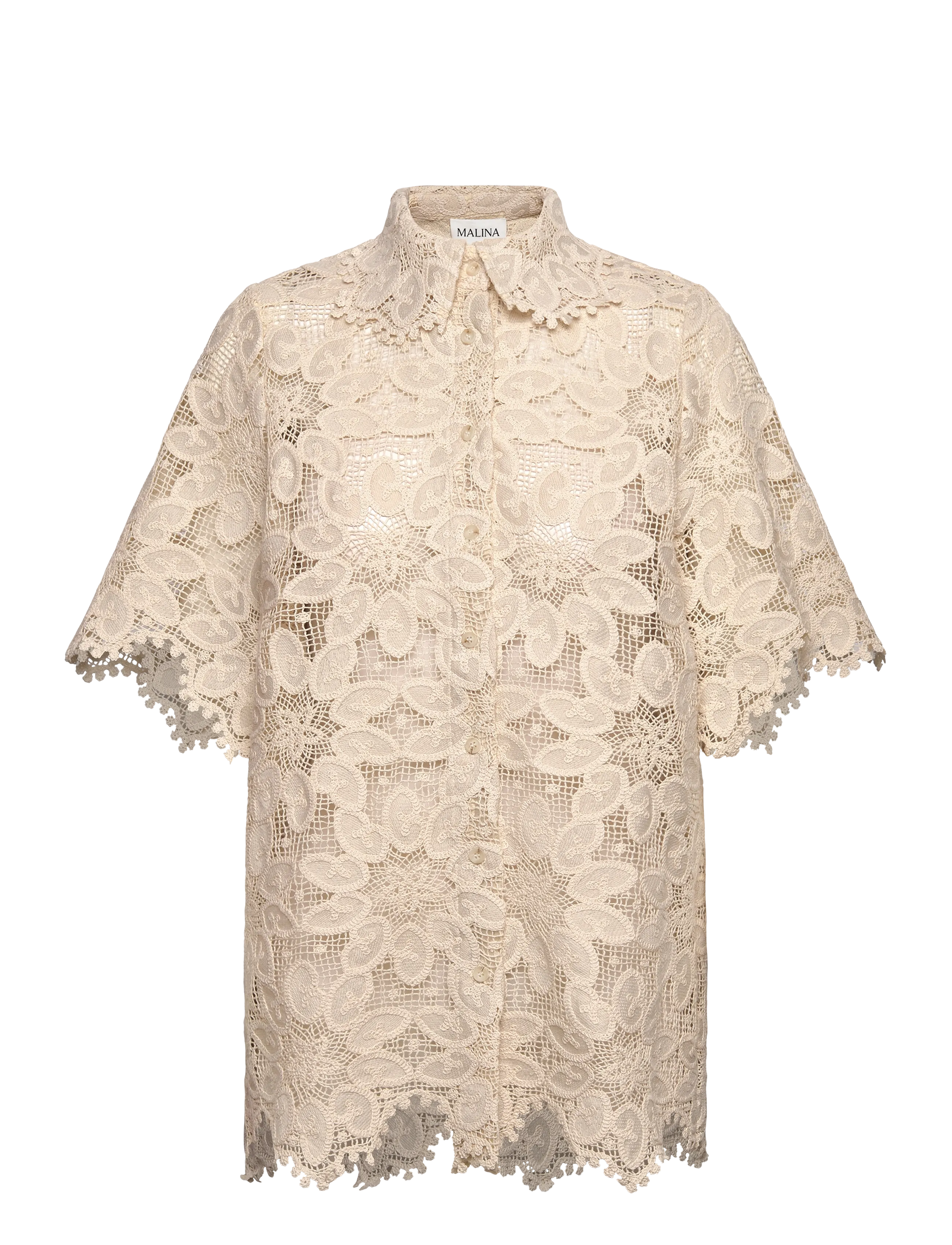 Malina Ari Guipure Lace shirt - Nyheder - SAND / cream