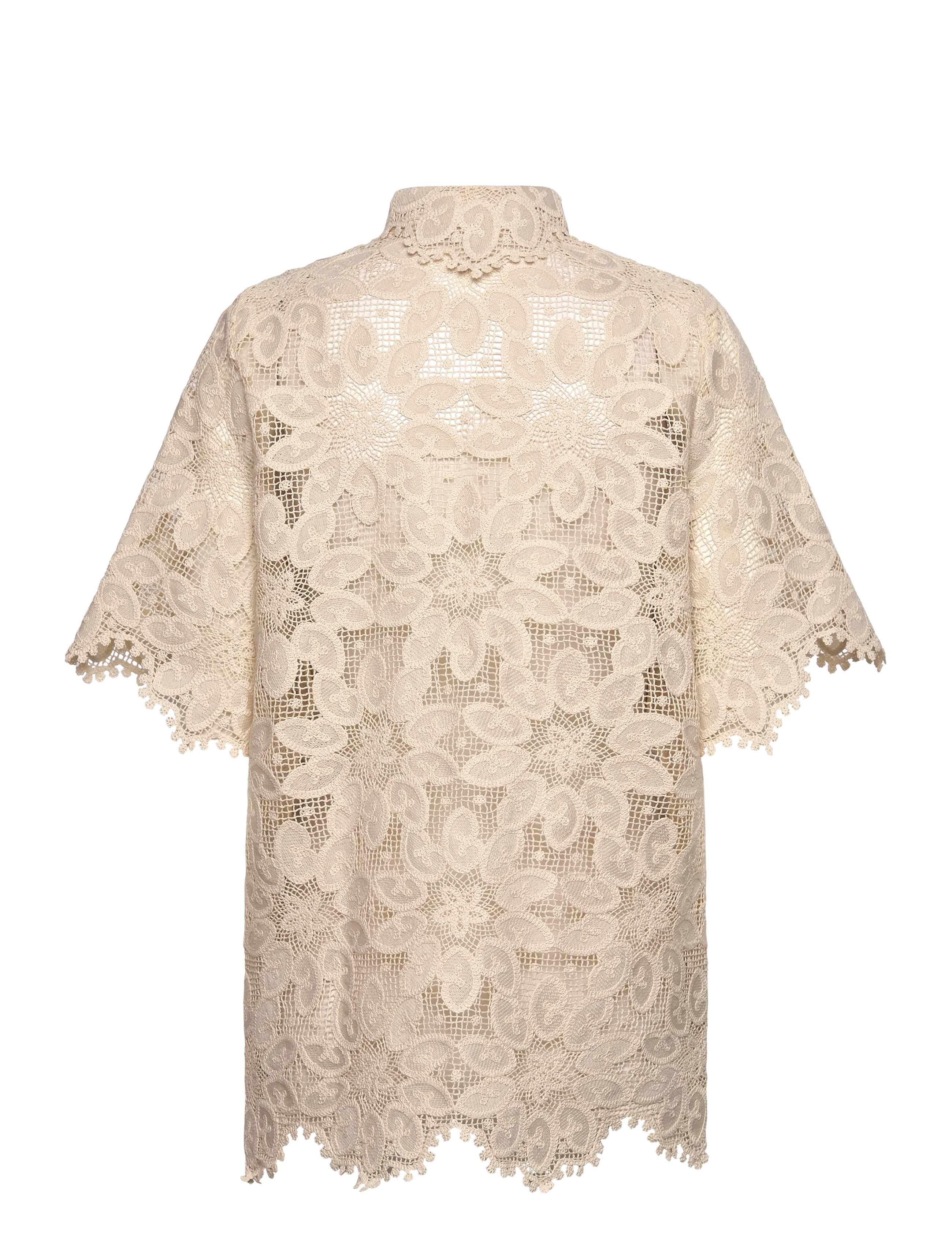 Malina - Ari Guipure Lace shirt - kurzärmlige hemden - sand - 2