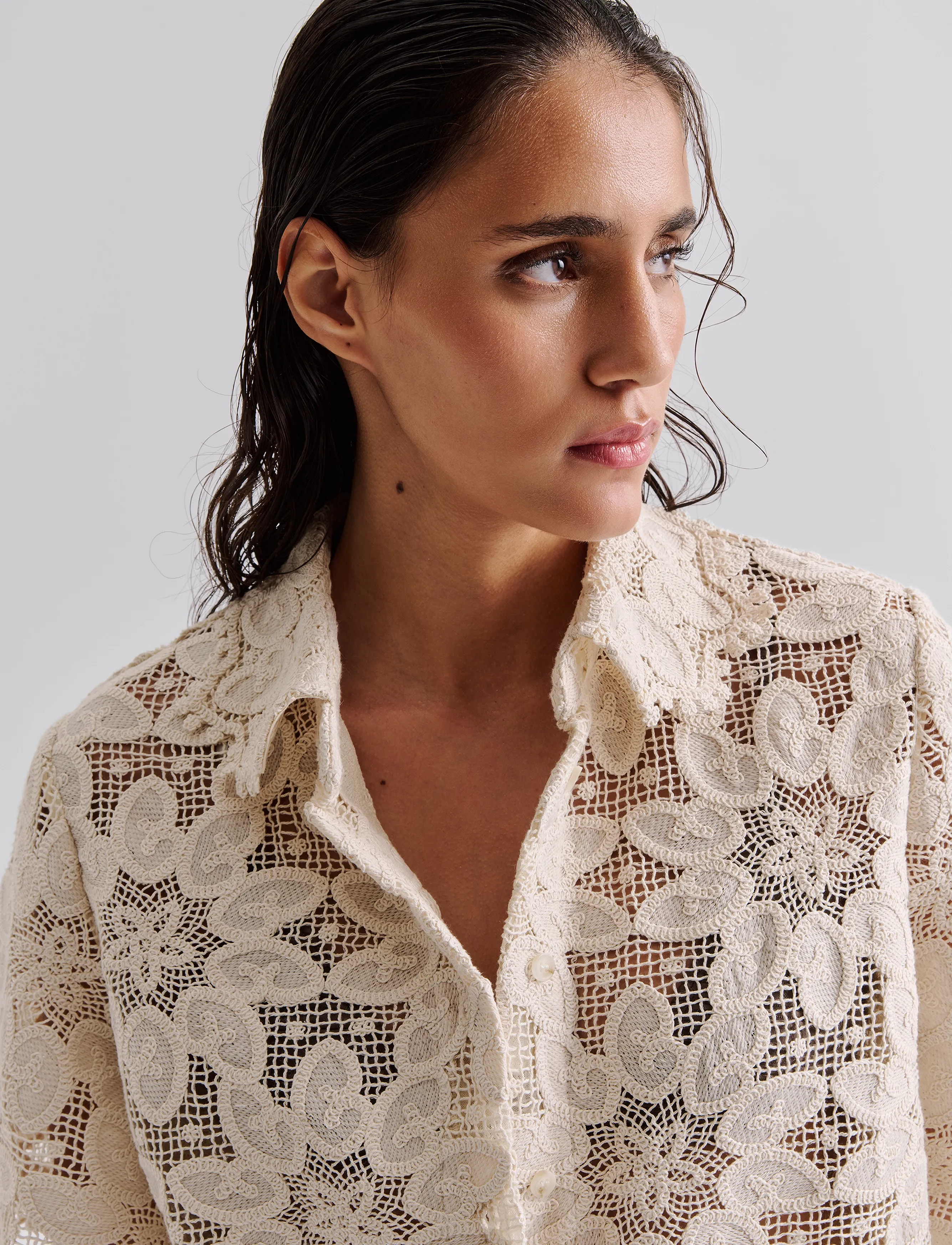MALINA Ari Guipure Lace Shirt blusar dam – bild 5