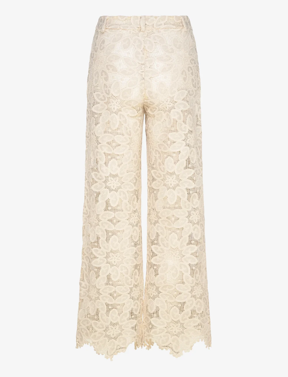Malina - Natalina Guipure Lace Pants - bukser med lige ben - sand - 2
