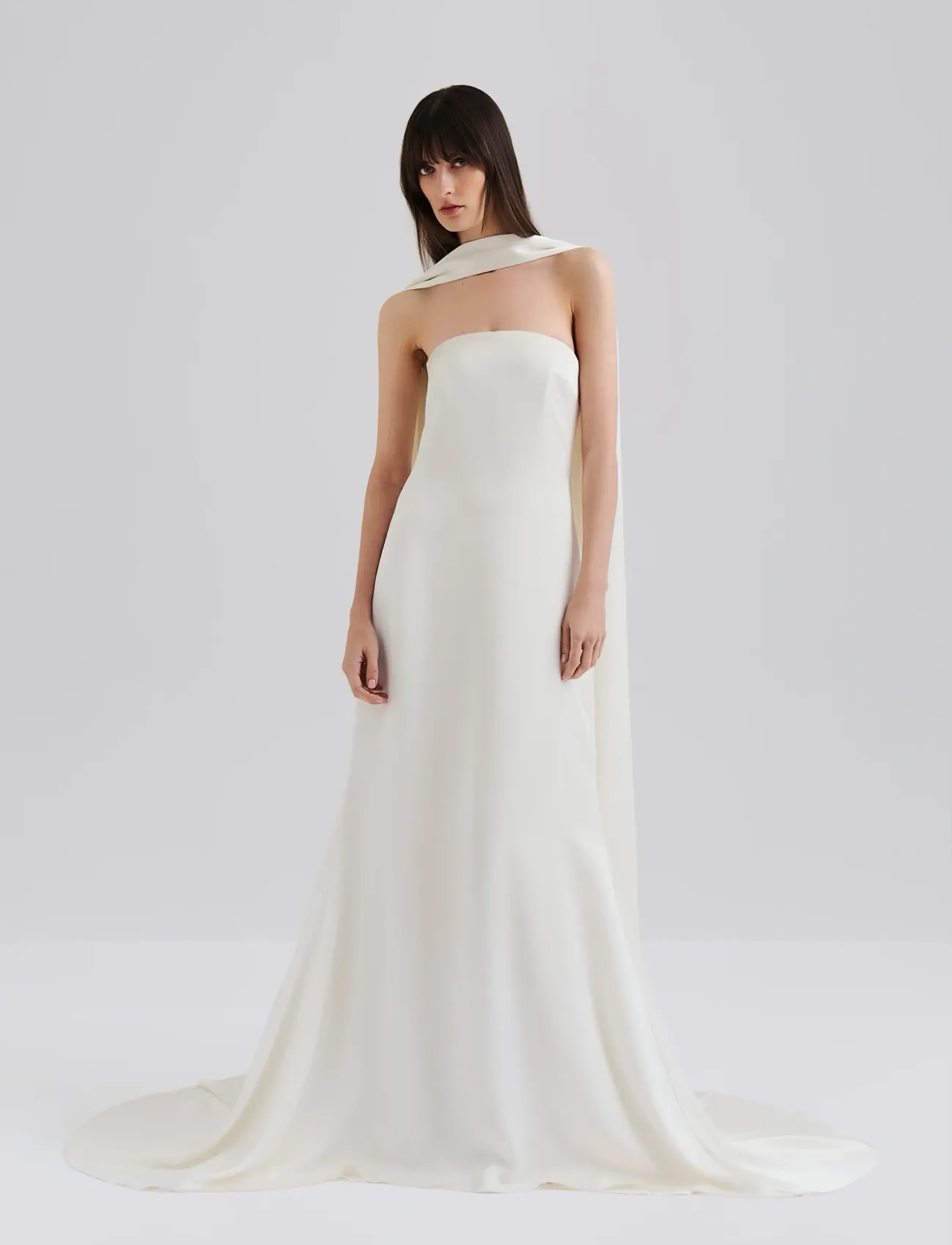 Malina Zelda Strapless Neck Scarf Bridal Gown, 42, Dresses, Creme - Frauen