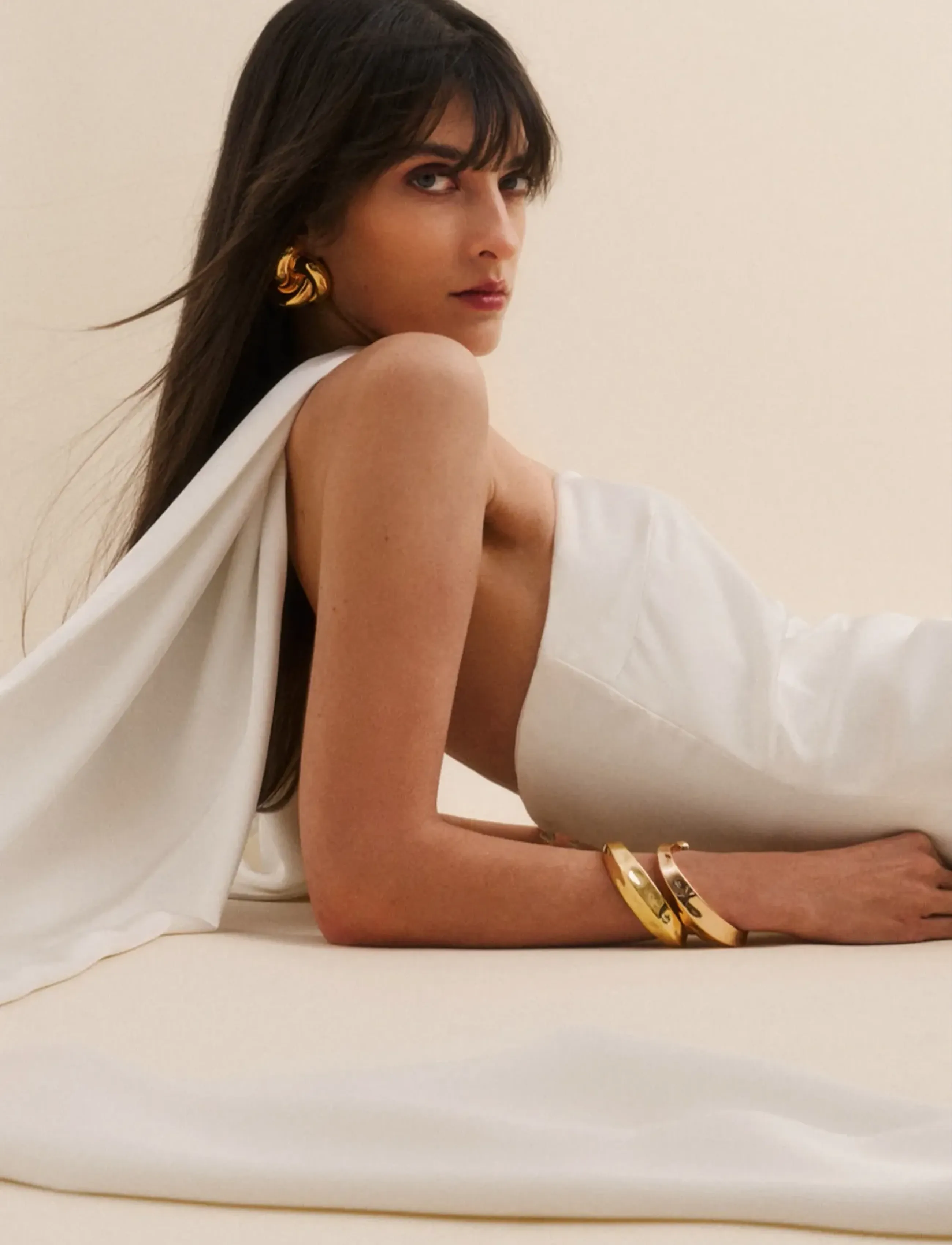 Malina - Zelda Strapless Neck Scarf Bridal Gown - brudekjoler - cream - 4