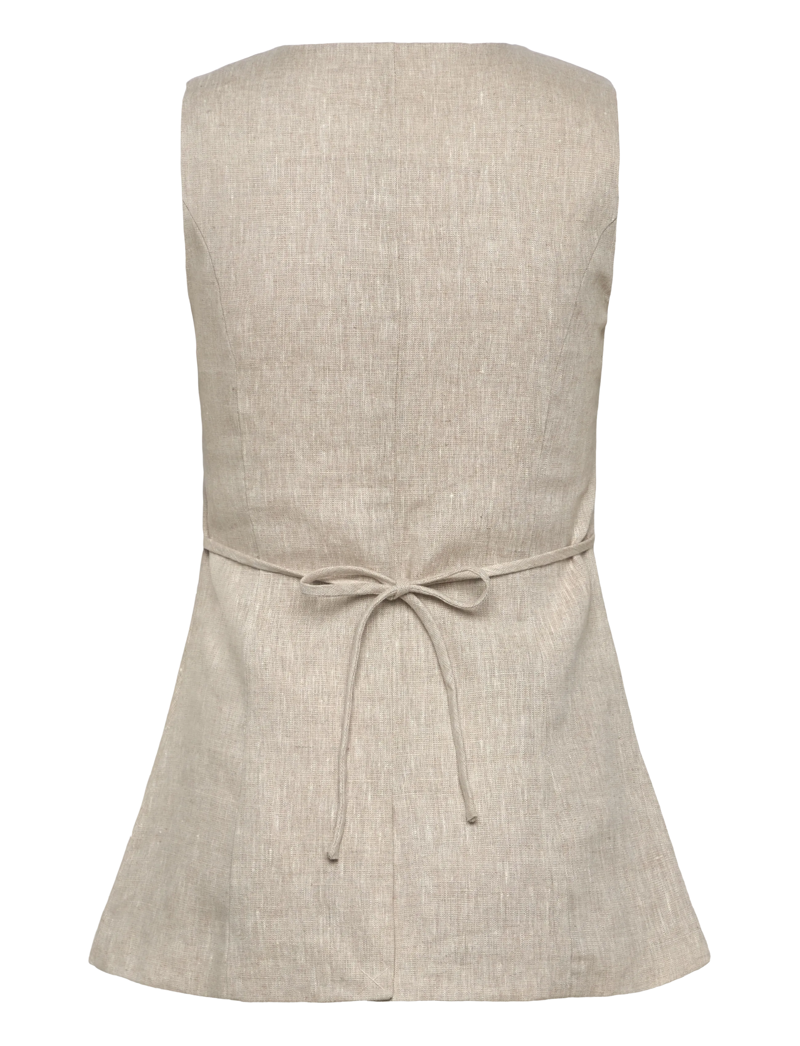 Malina - Cielo Linen Vest - waistcoats - sand - 2