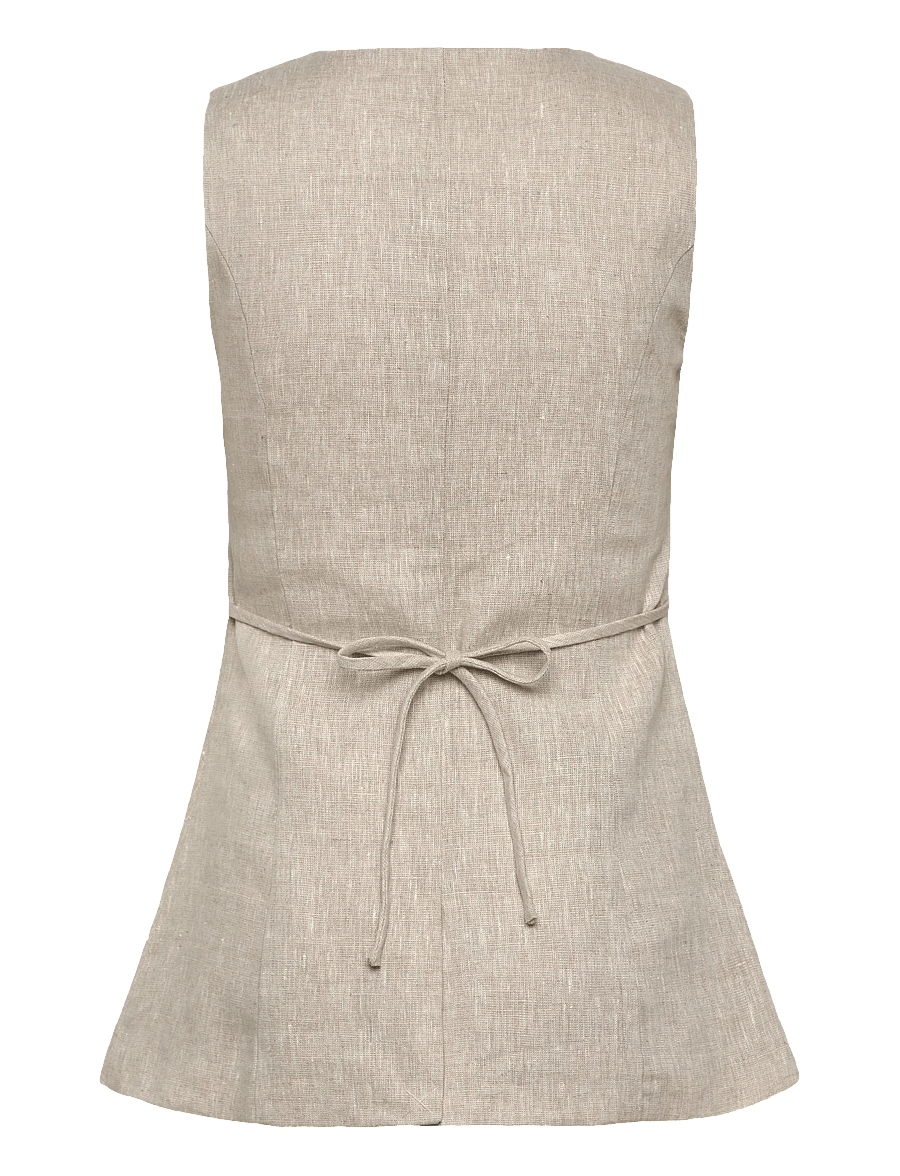 Malina - Cielo Linen Vest - westen - sand - 2