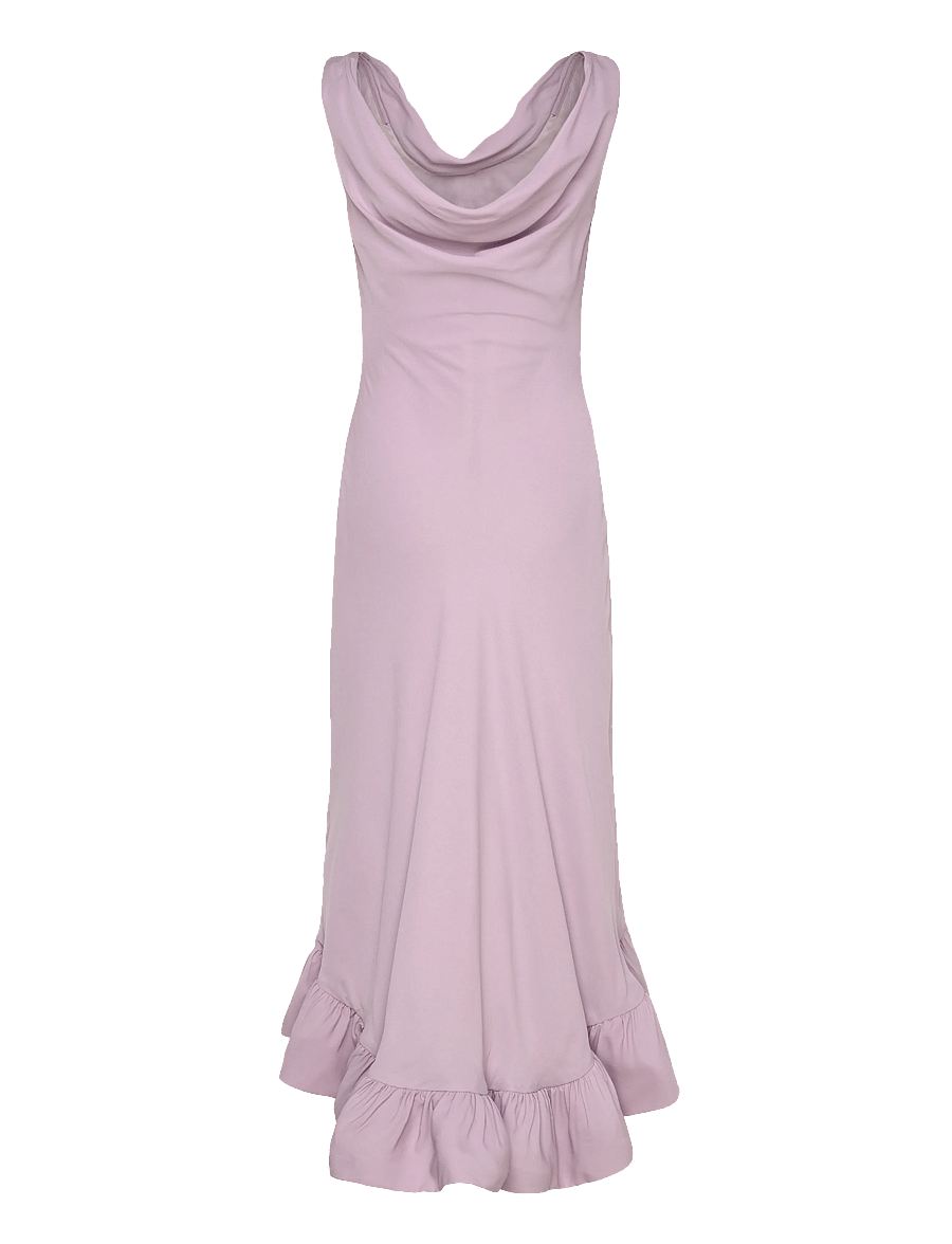 Malina - Alia Cowl Neck Ruffled Maxi Dress - abendkleider - lavender - 2
