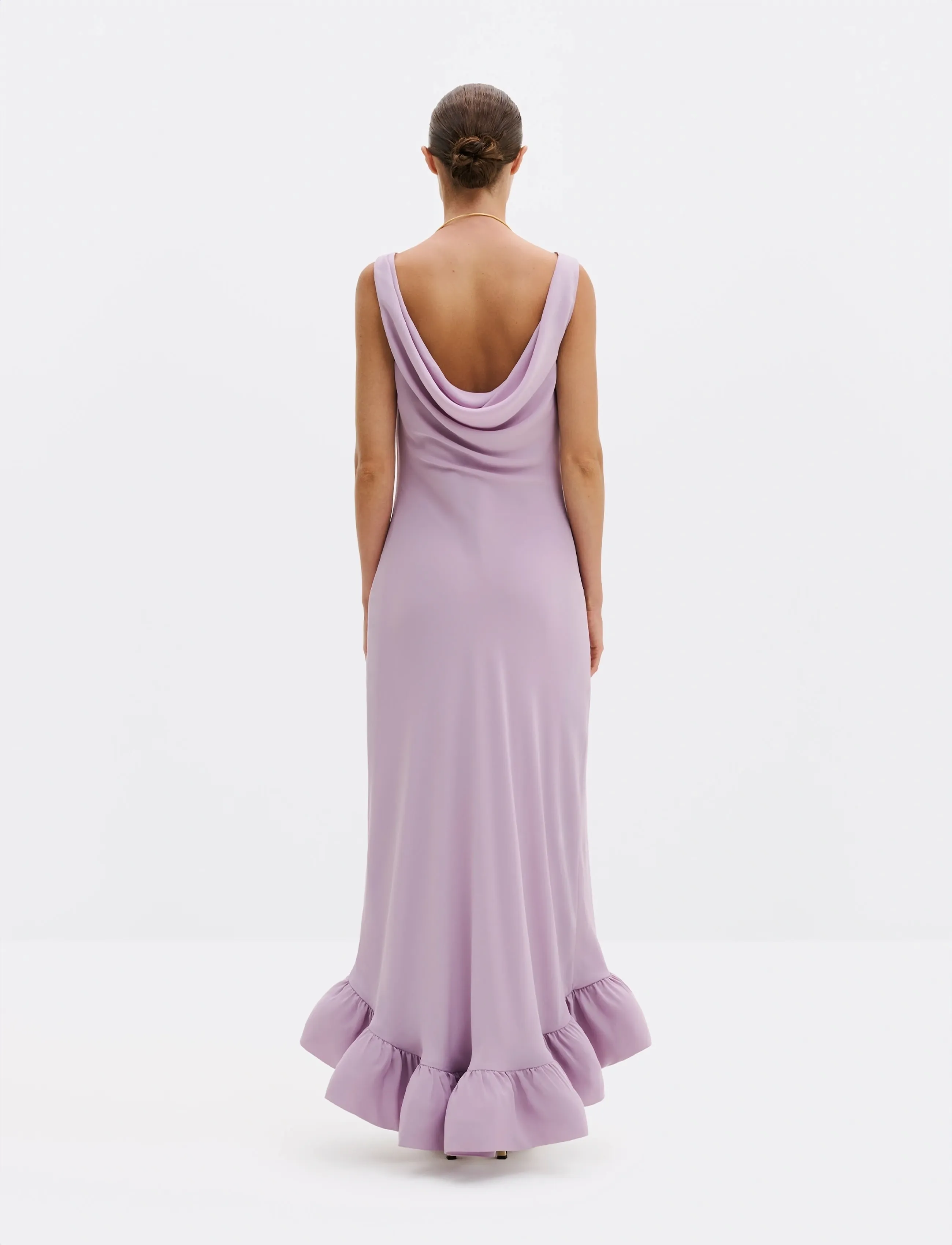 Malina - Alia Cowl Neck Ruffled Maxi Dress - avondjurken - lavender - 3