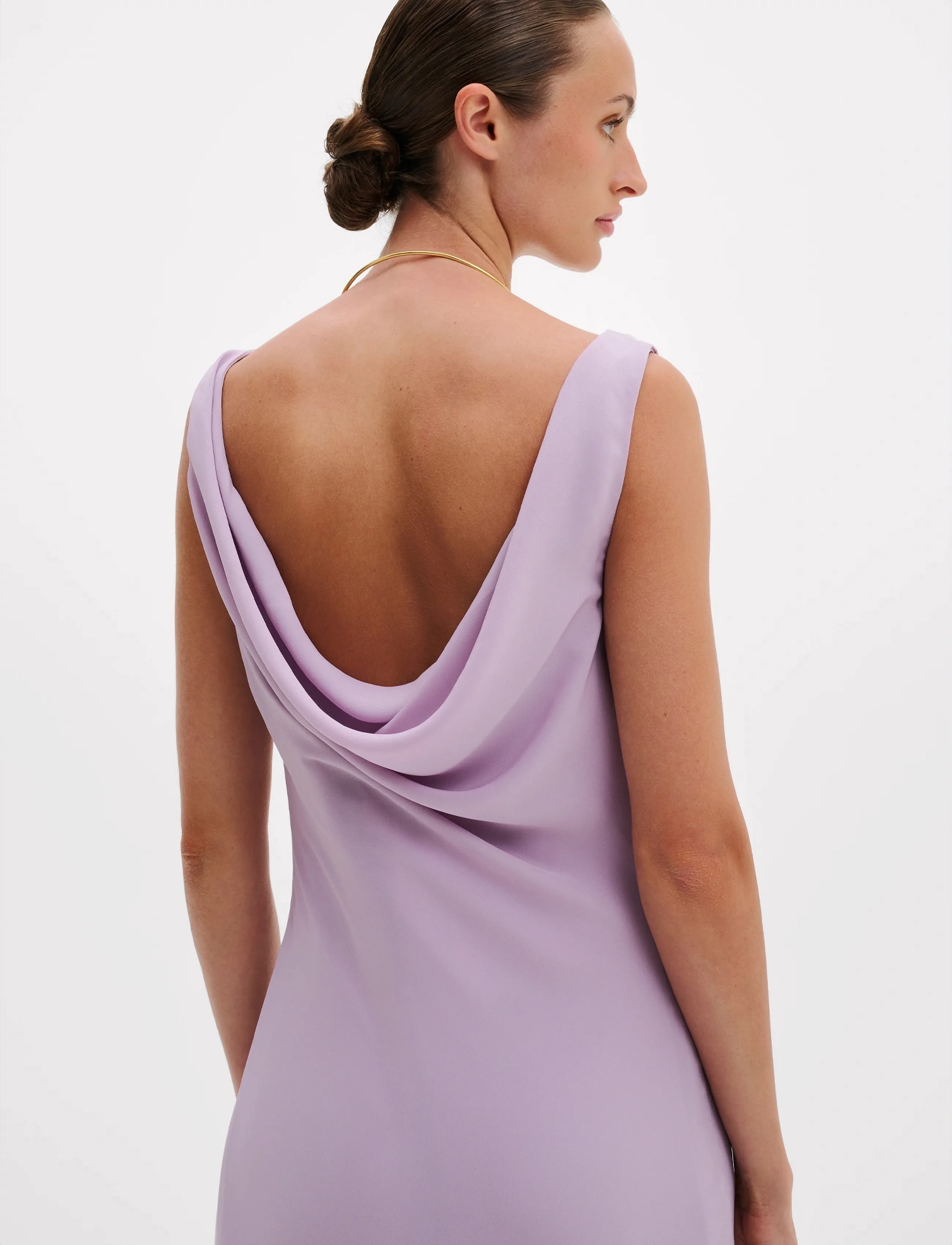 Malina - Alia Cowl Neck Ruffled Maxi Dress - avondjurken - lavender - 4