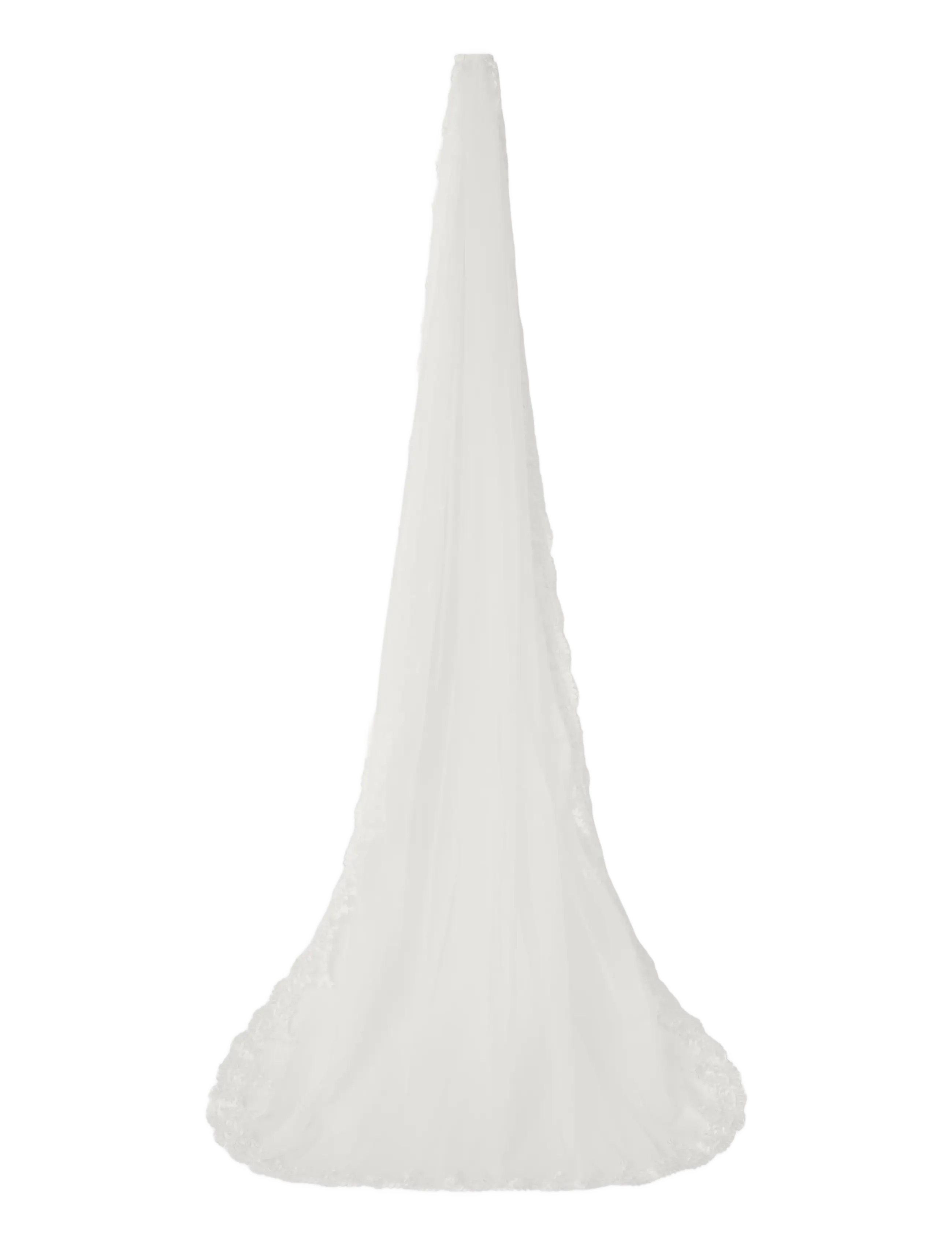 Malina - Lace Trimmed Cathedral-Length Blusher Veil - ivory - 2