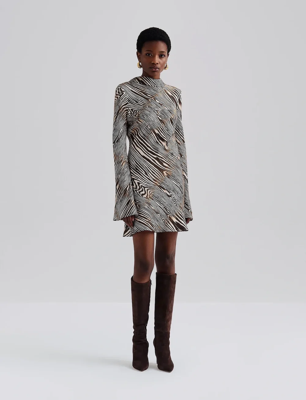 Malina - Cezanne Low Back Satin Mini dress - festklänningar - moire - 0