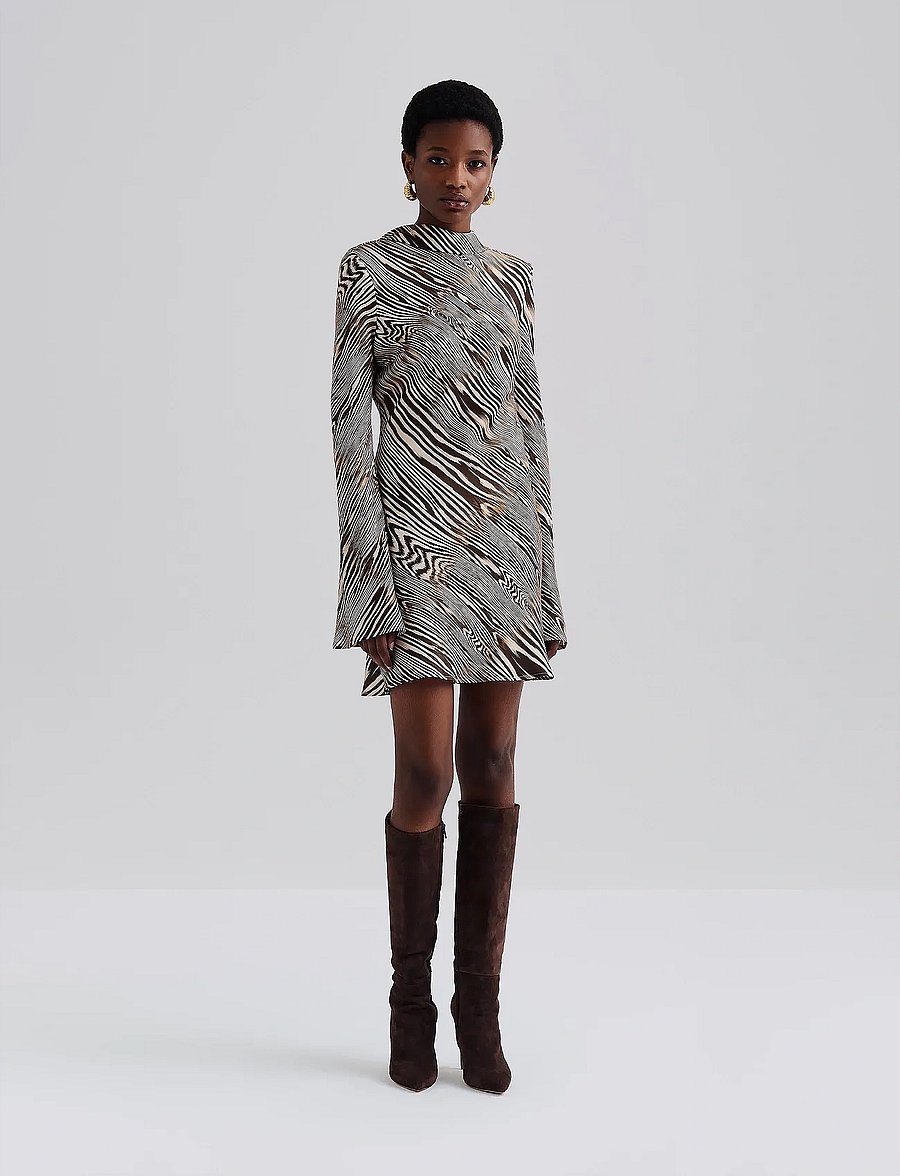 Malina - Cezanne Low Back Satin Mini dress - party dresses - moire - 0