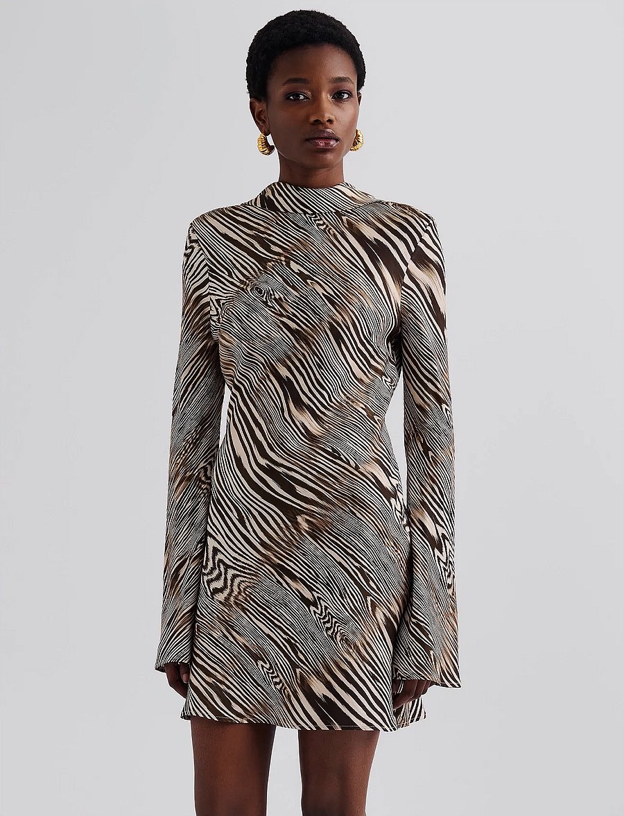 Malina - Cezanne Low Back Satin Mini dress - party dresses - moire - 3