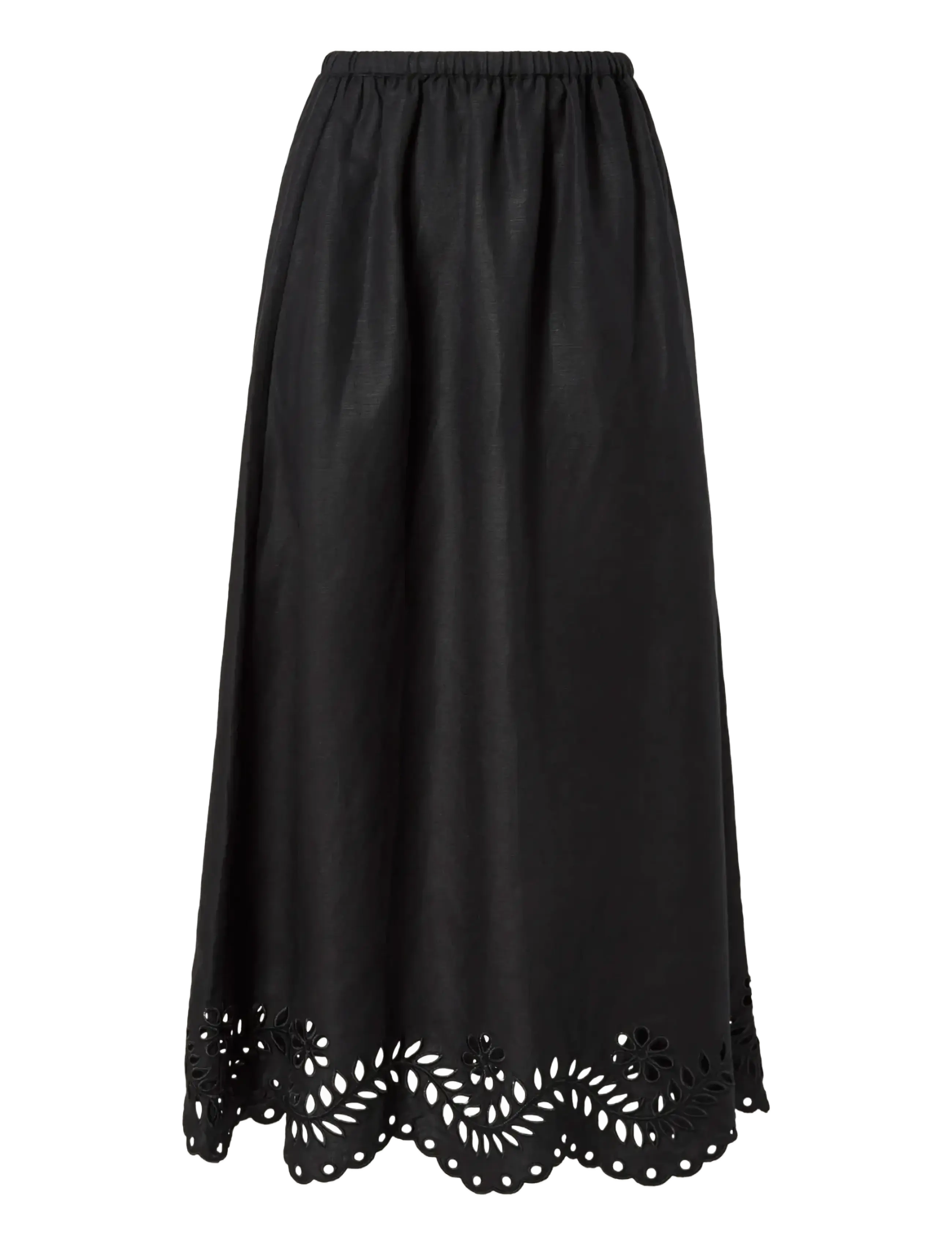 Malina Chara Broderie Anglais Maxi Skirt - Röcke - BLACK / black