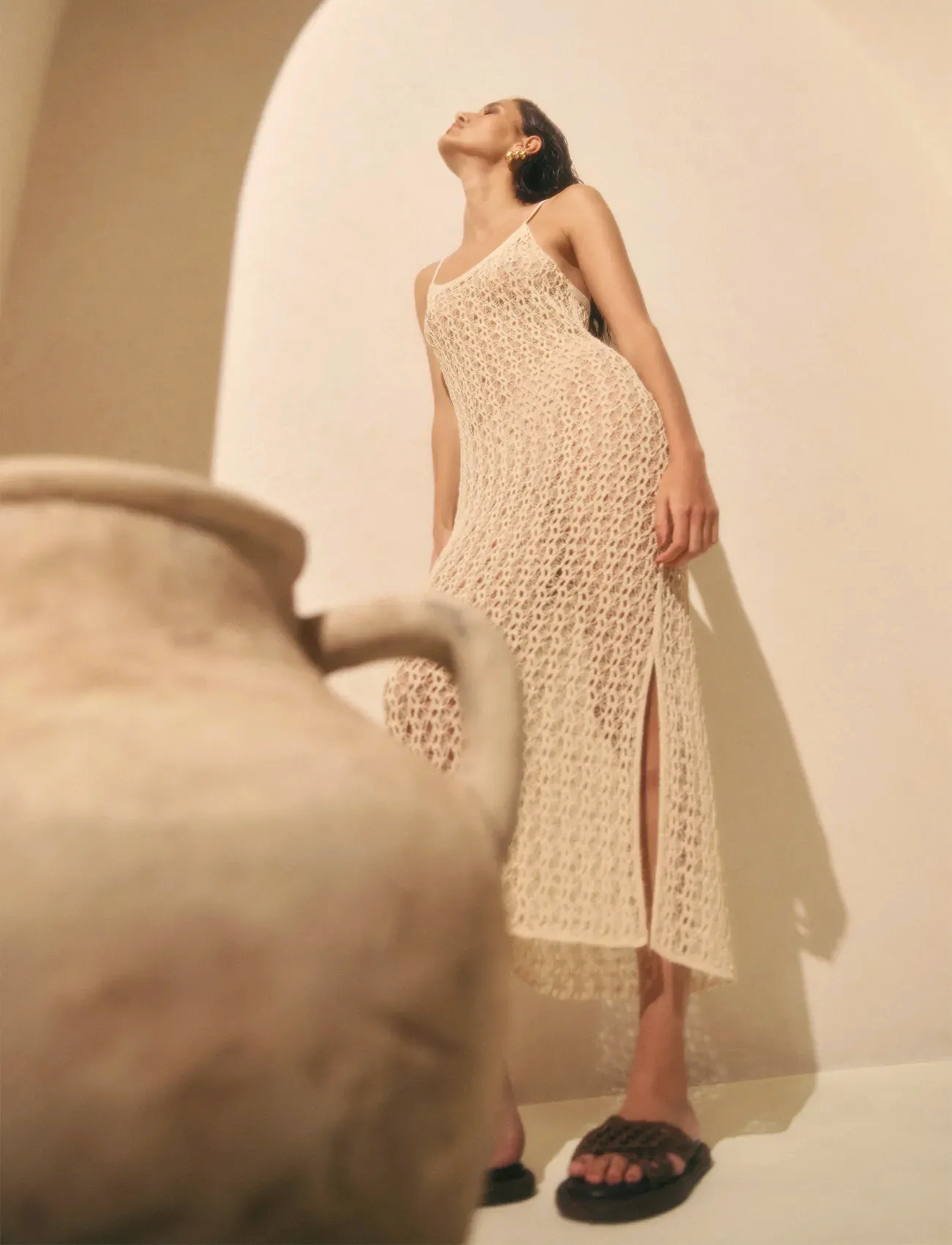 MALINA Claudine Knitted Slip Beach Maxi Dress maxiklänningar dam – bild 4