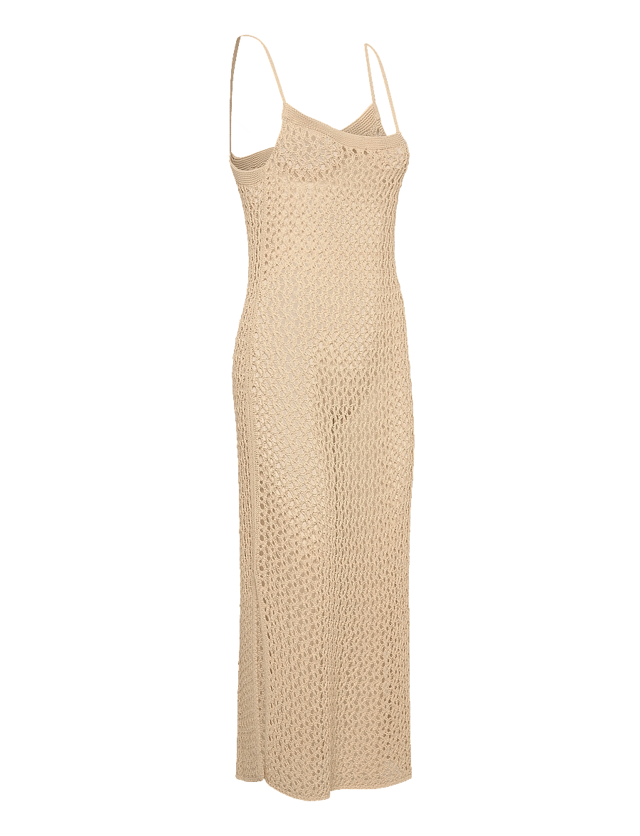 Malina - Claudine Knitted Slip Beach Maxi Dress - strandmode - sand - 4