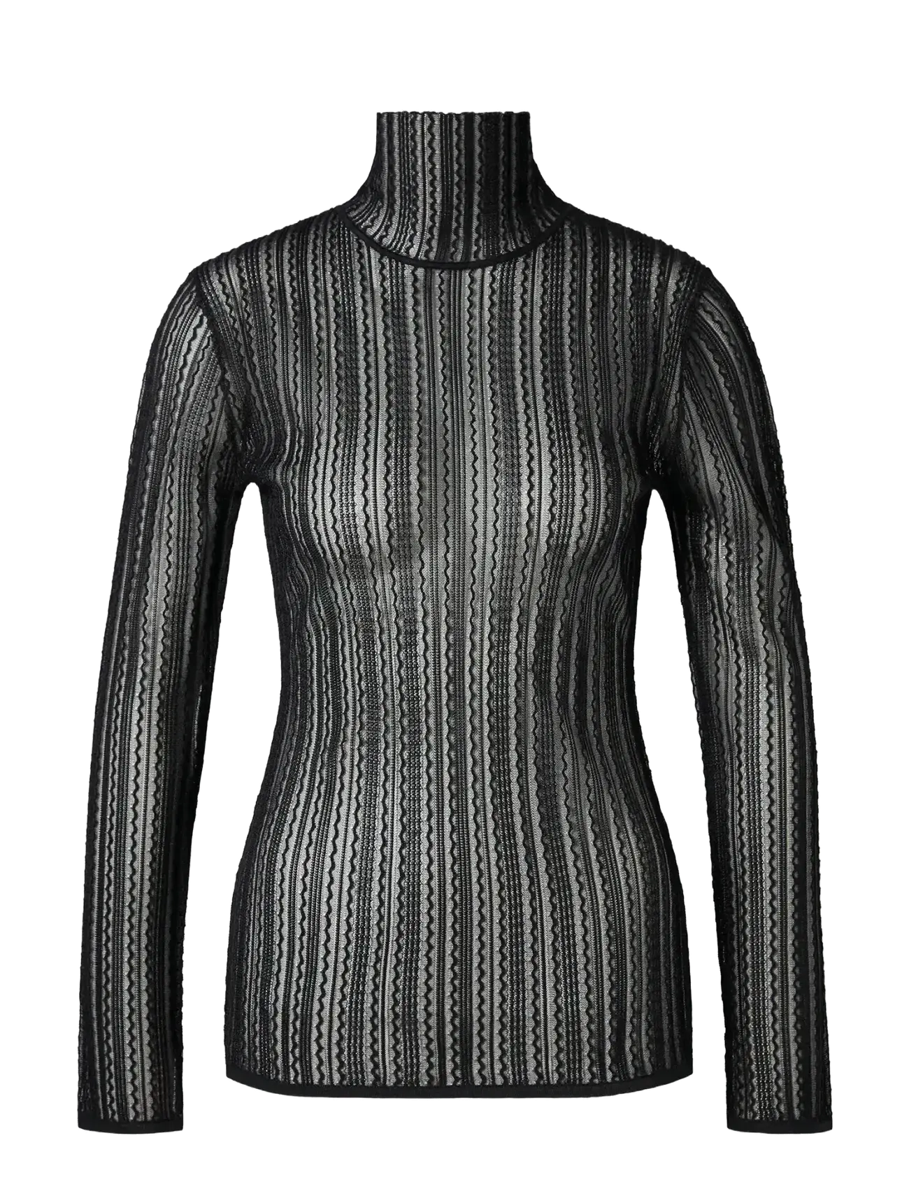 MALINA Zelie Sheer Strick Rollkragen Oberteil Schwarz - M - Damen