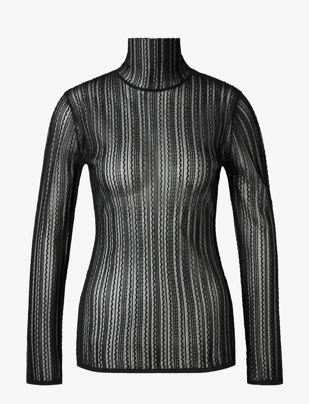 Malina - Zelie Sheer Knitted Turtleneck top - turtlenecks - black - 1