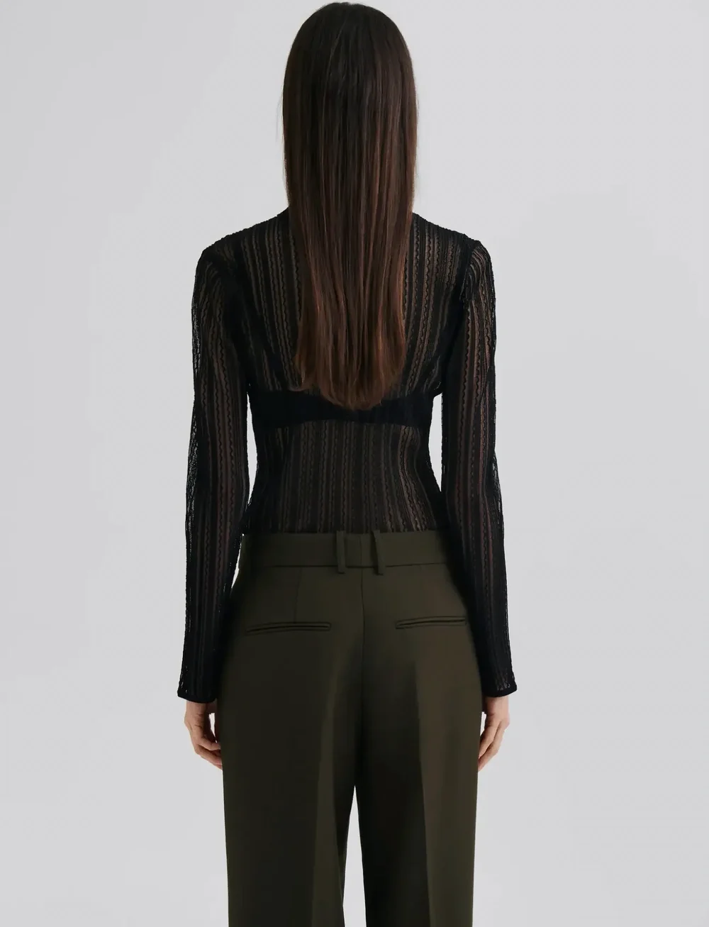Malina - Zelie Sheer Knitted Turtleneck top - turtlenecks - black - 2