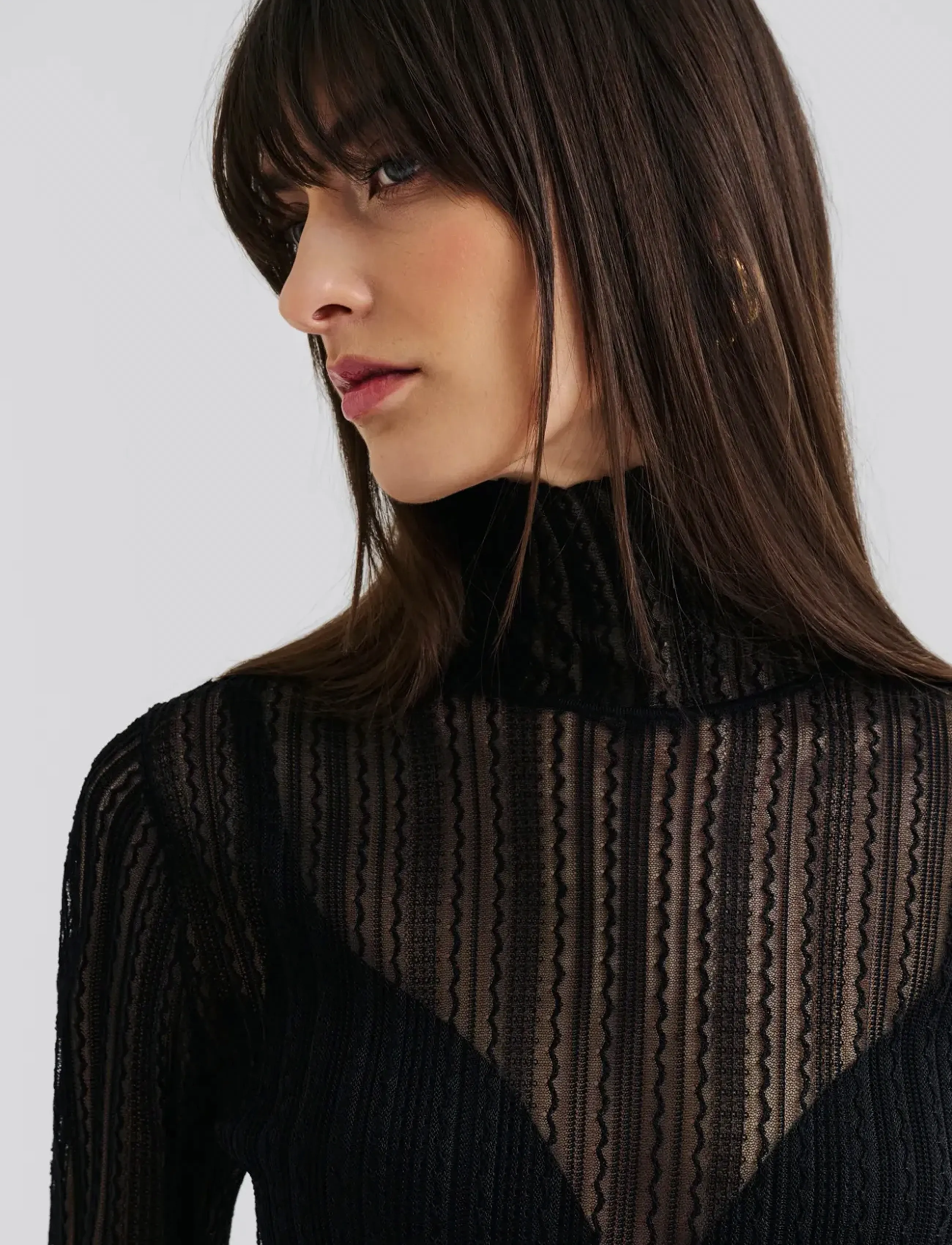MALINA Zelie Sheer Knitted Turtleneck Top toppar dam – bild 7