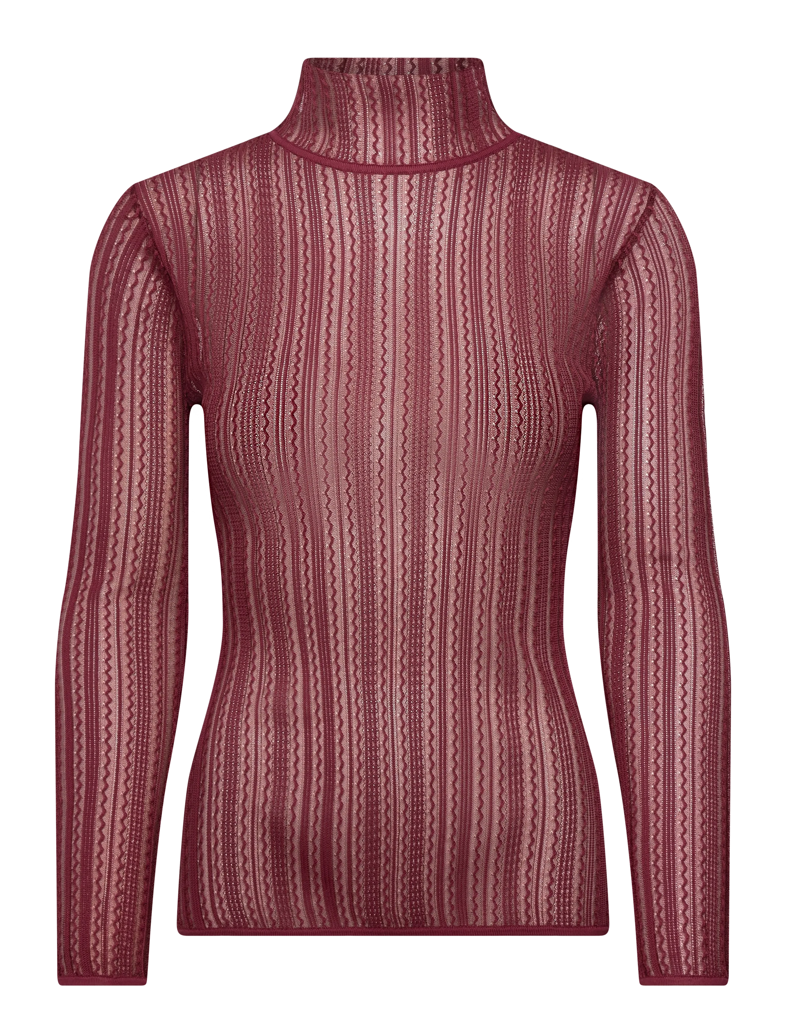 MALINA Zelie Sheer Strick Rollkragen Oberteil Pink - M - Damen