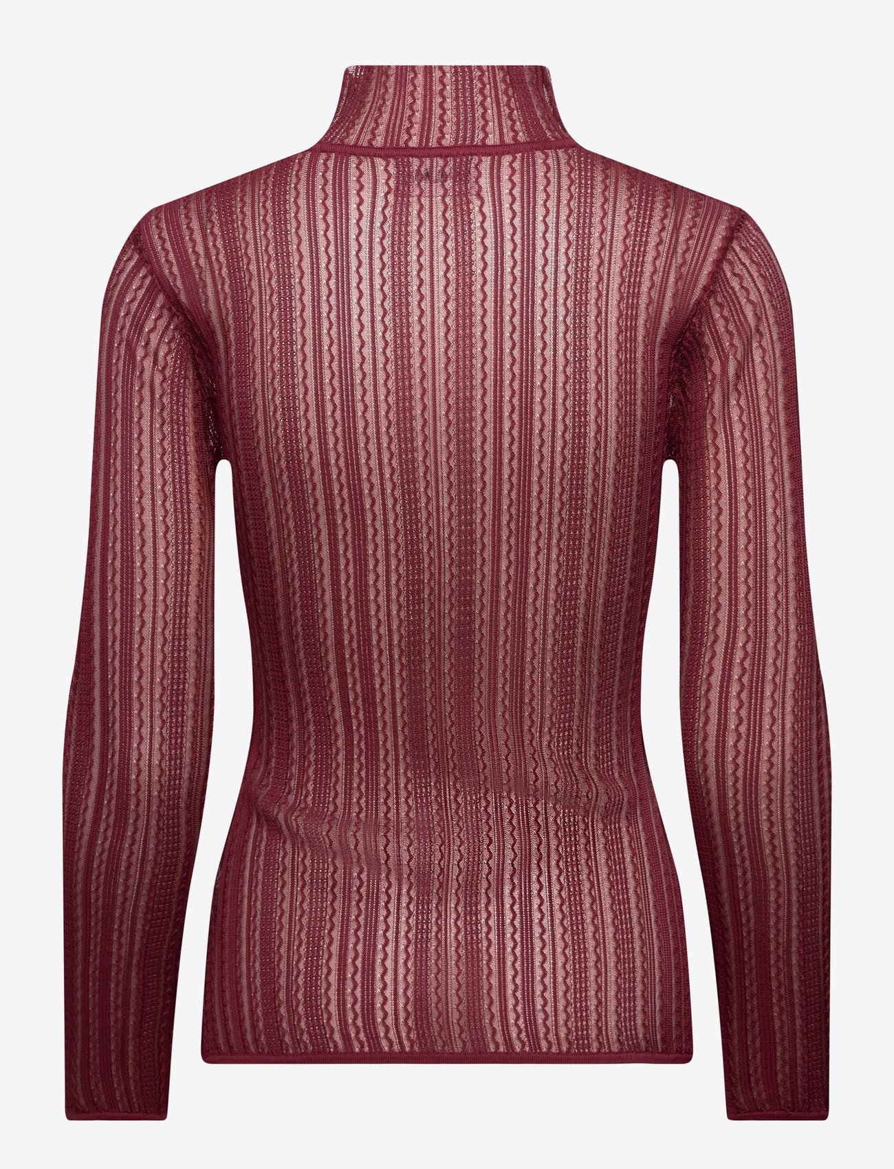 Malina - Zelie Sheer Knitted Turtleneck top - rullekraver - wine - 2