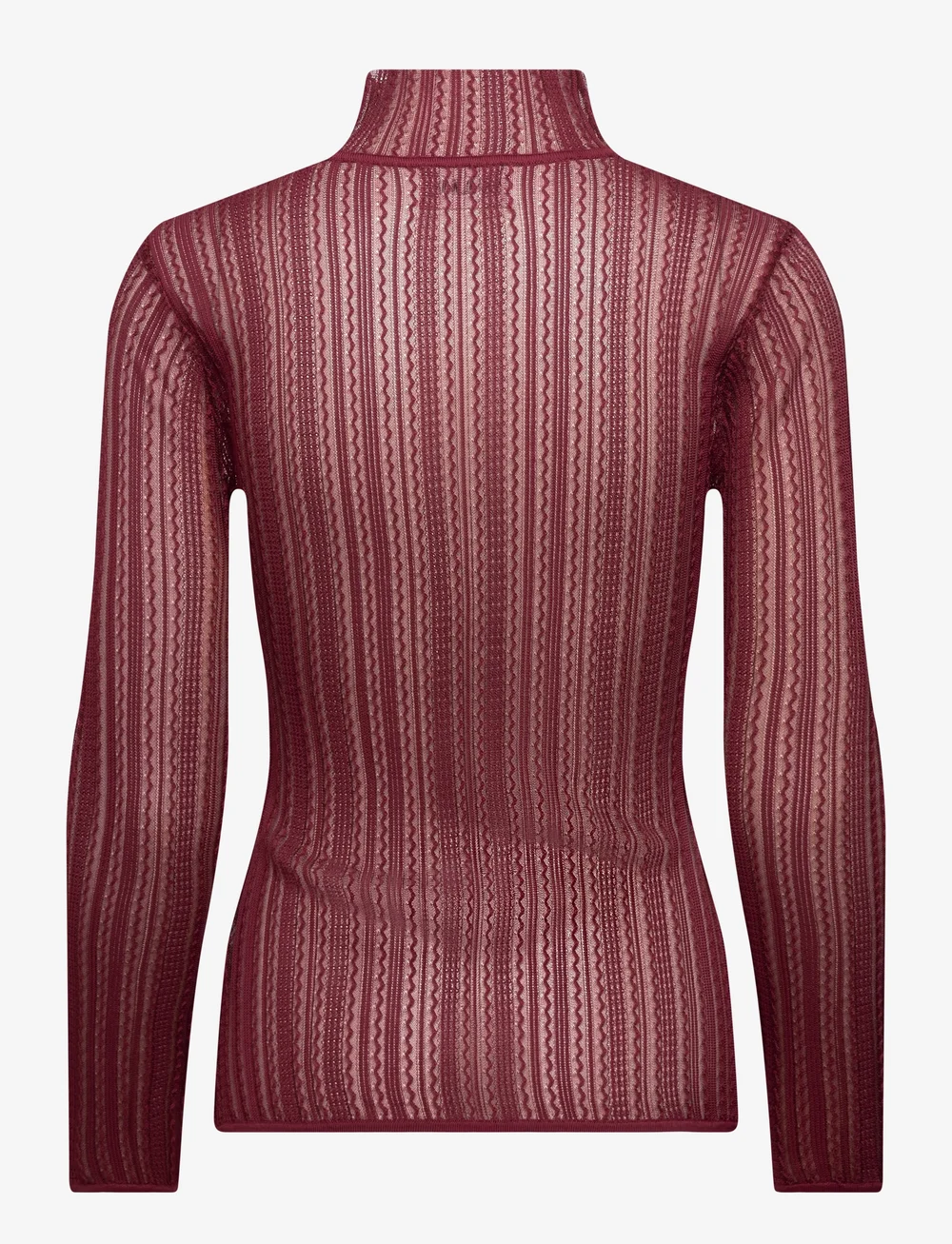 Malina - Zelie Sheer Knitted Turtleneck top - turtlenecks - wine - 2