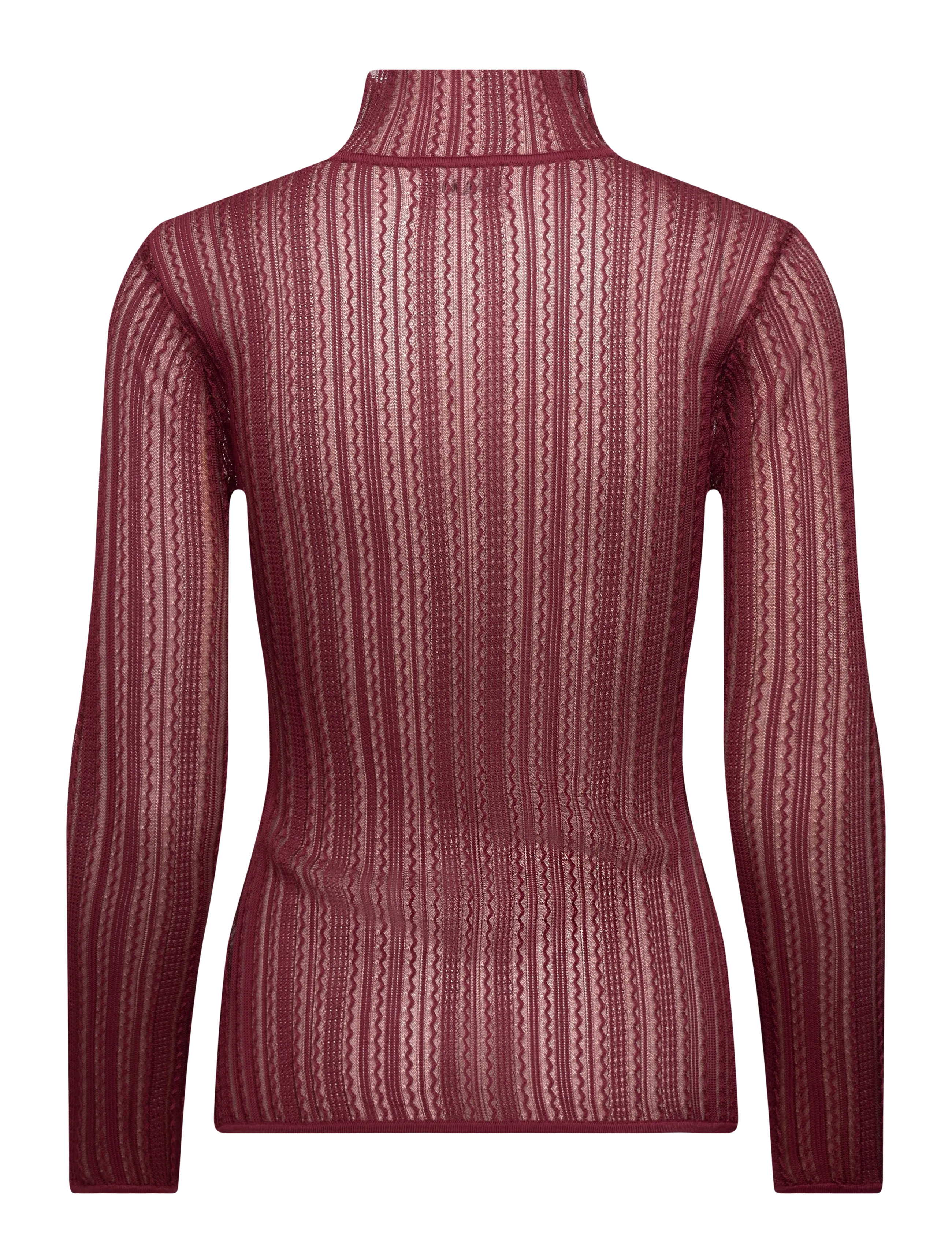 Malina - Zelie Sheer Knitted Turtleneck top - rullekraver - wine - 2