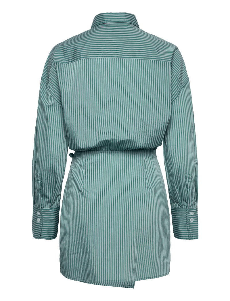 Malina - Portea Wrapped Shirt dress - särkkleidid - aqua stripe - 2