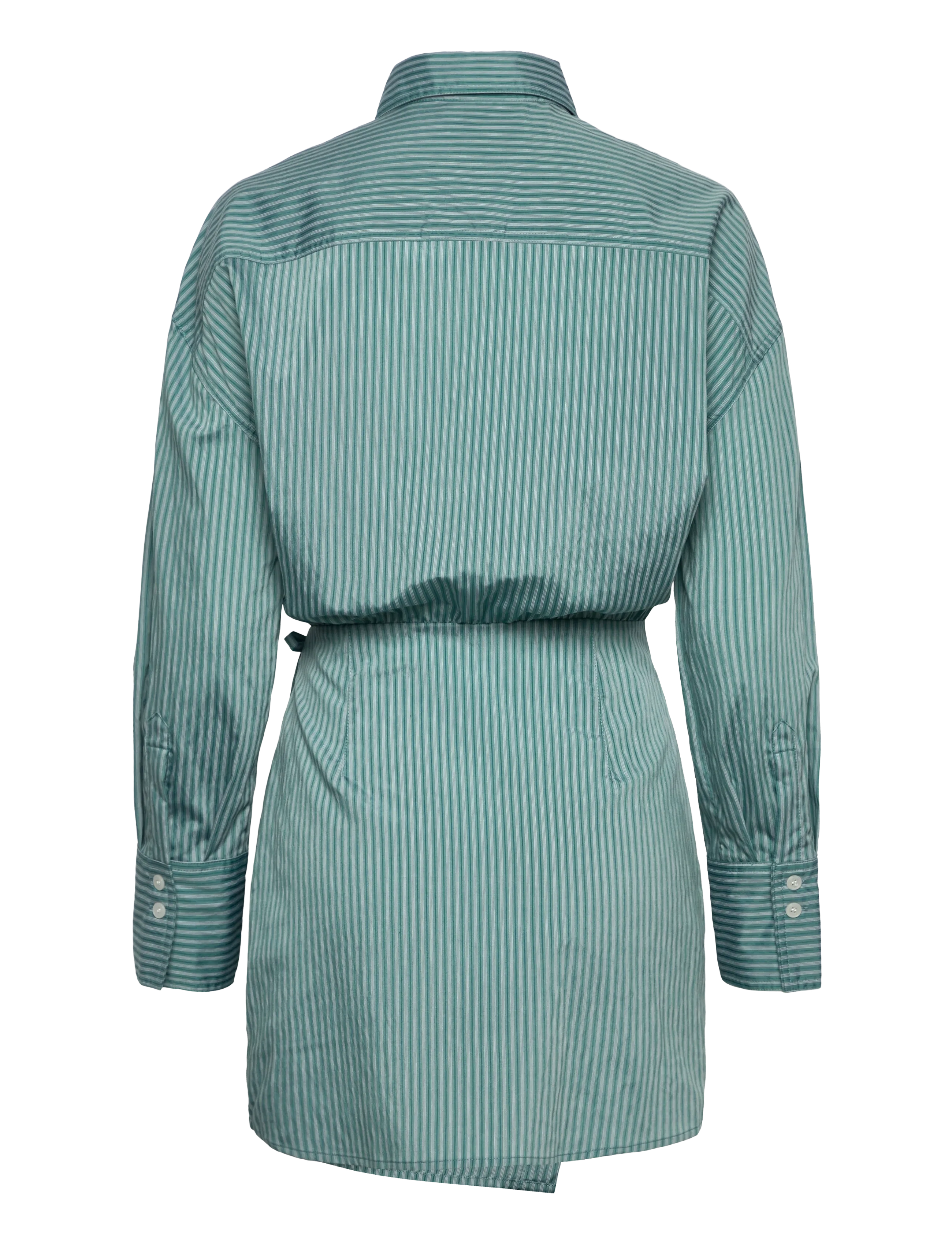 Malina - Portea Wrapped Shirt Dress - skjortklänningar - aqua stripe - 2