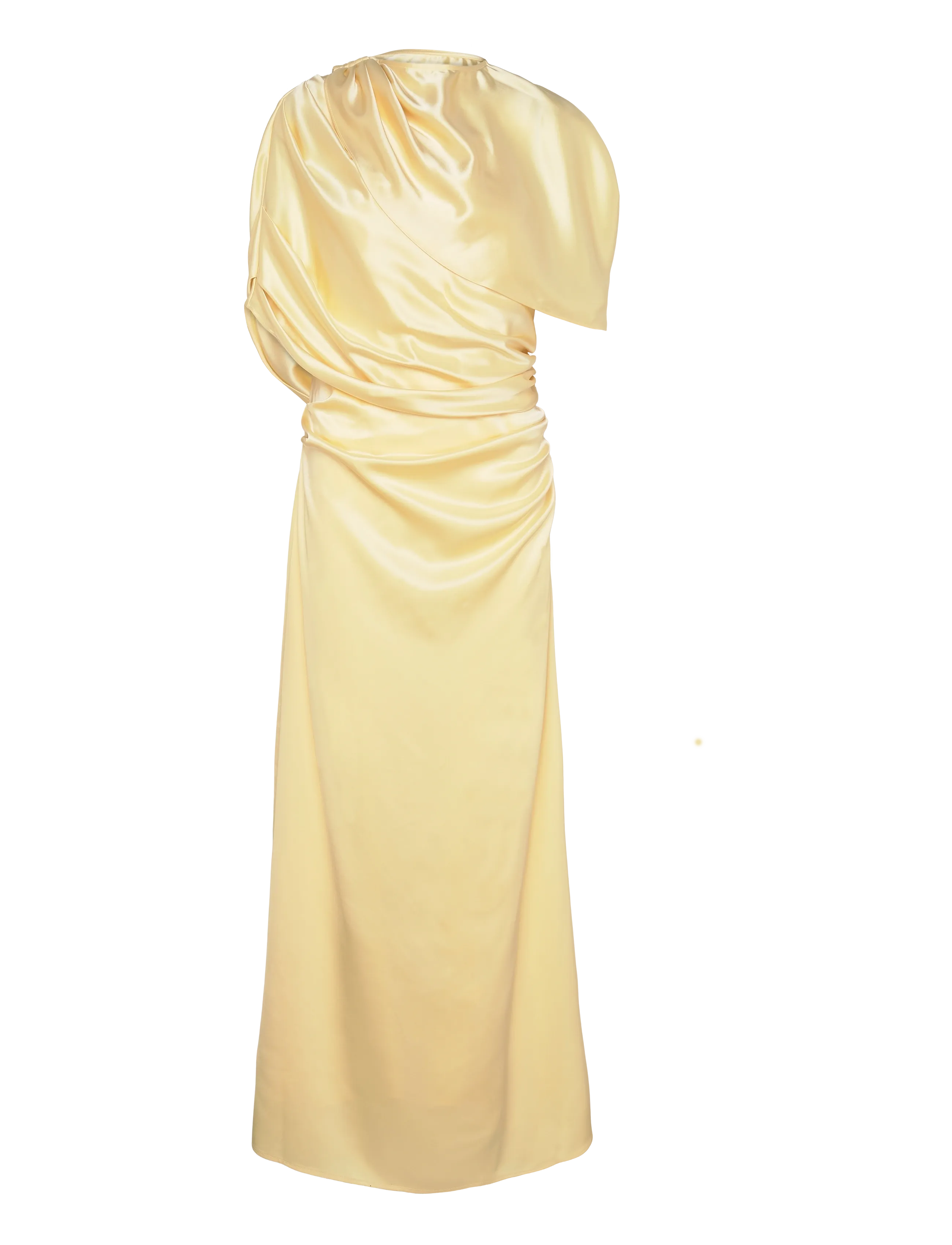 MALINA Cassia Draped Fitted Maxi Kleid Gelb - 44 - Damen