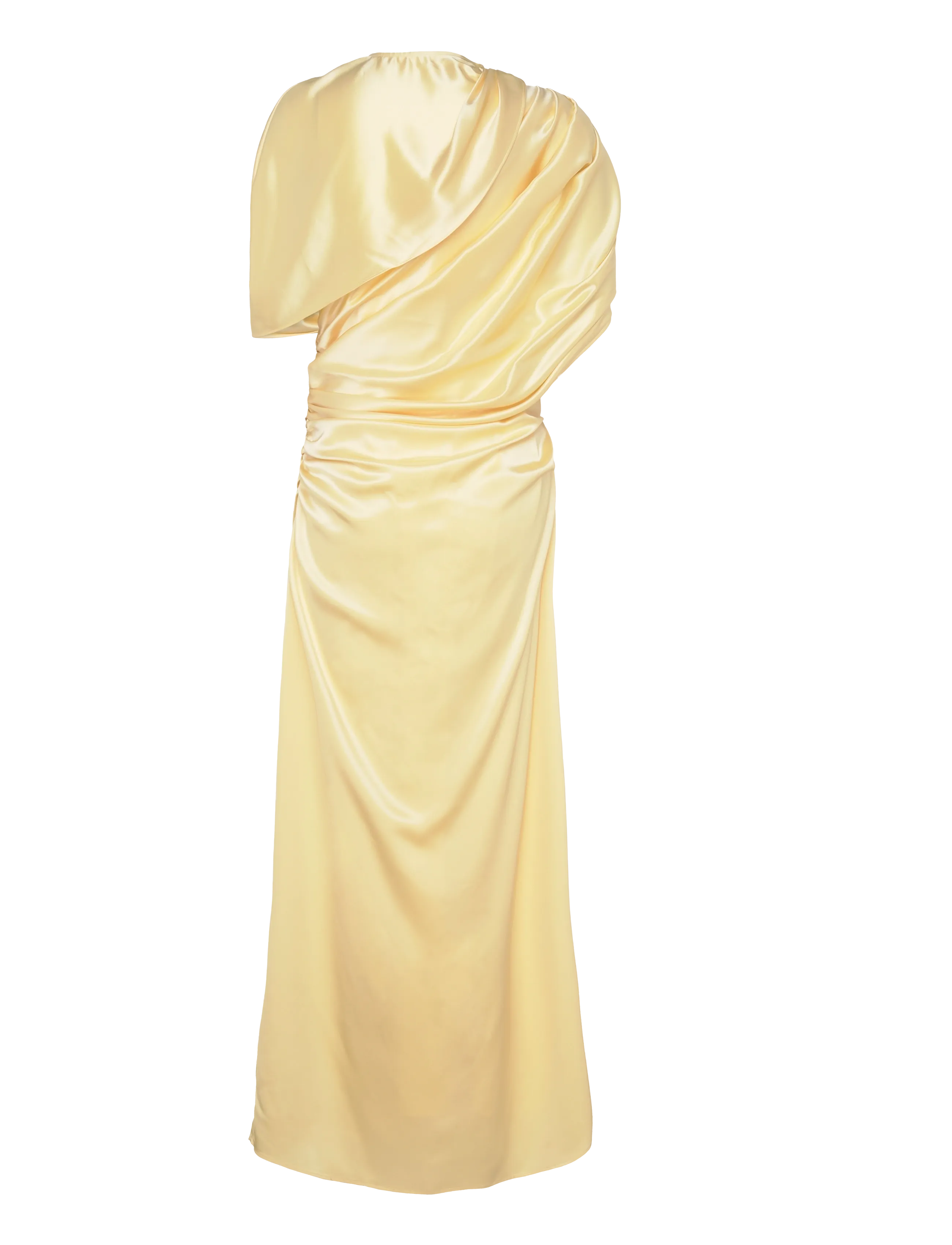 Malina - Cassia Draped Fitted Maxi Dress - aftenkjoler - light lemon - 2